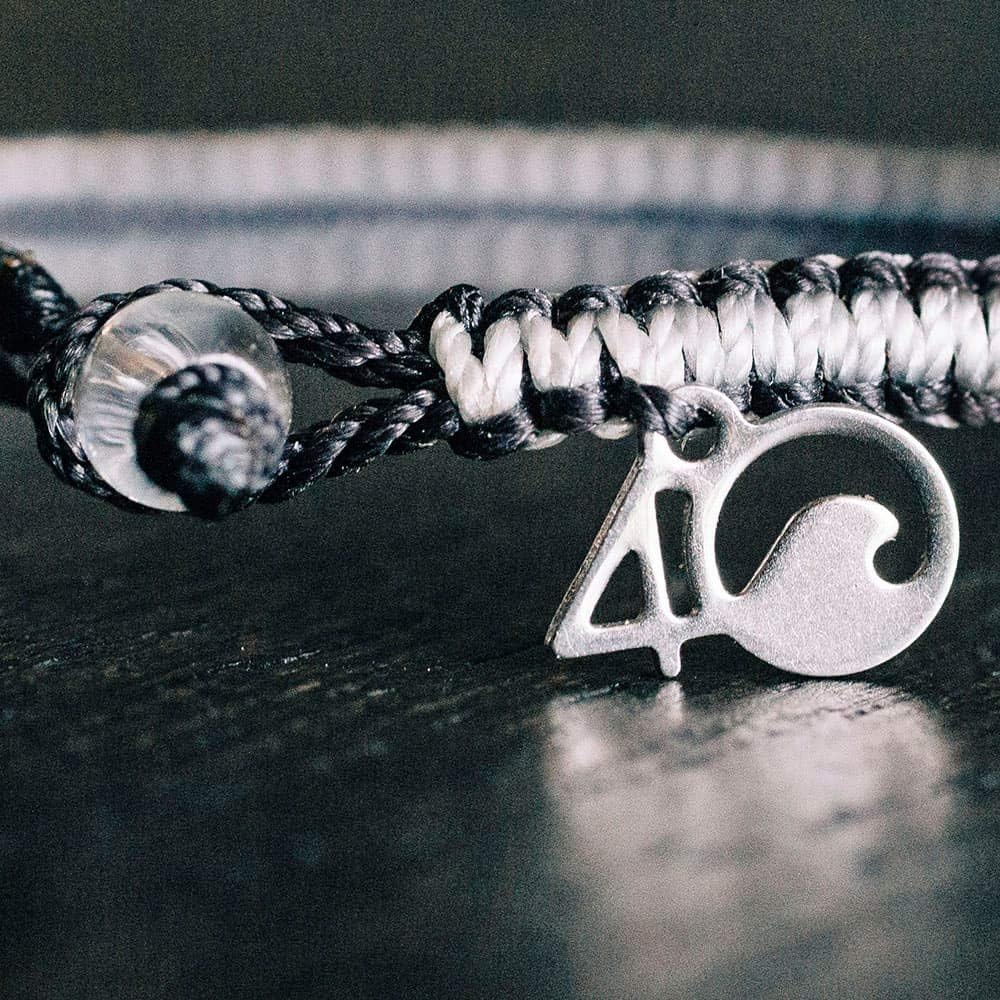 4ocean Handmade Braided Bracelet From Recycled Plastic With Silver 4O Charm