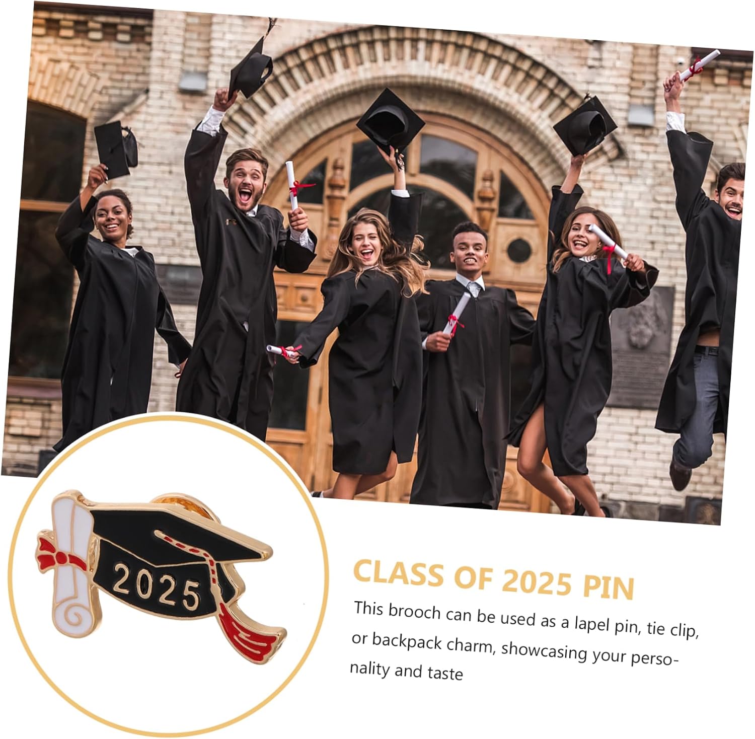 6pcs Graduation Cap Brooches Class of Doctoral Hat Stylish Jewelry for Students and Teachers for Celebrating Achievements and