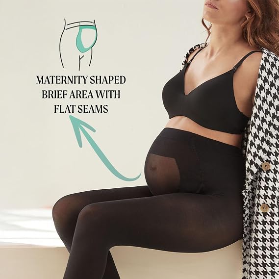 CALZITALY 2 Pairs Maternity Tights Over the Belly, 40 DEN Made In Italy