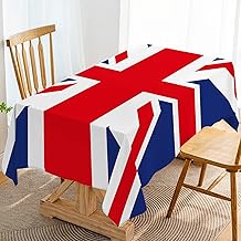 Hafangry Union Jack Flag Tablecloth Great Britain United Kingdom Party Decoration UK British Patriotic Events Kitchen Dining Room Home Decor-60×84inch