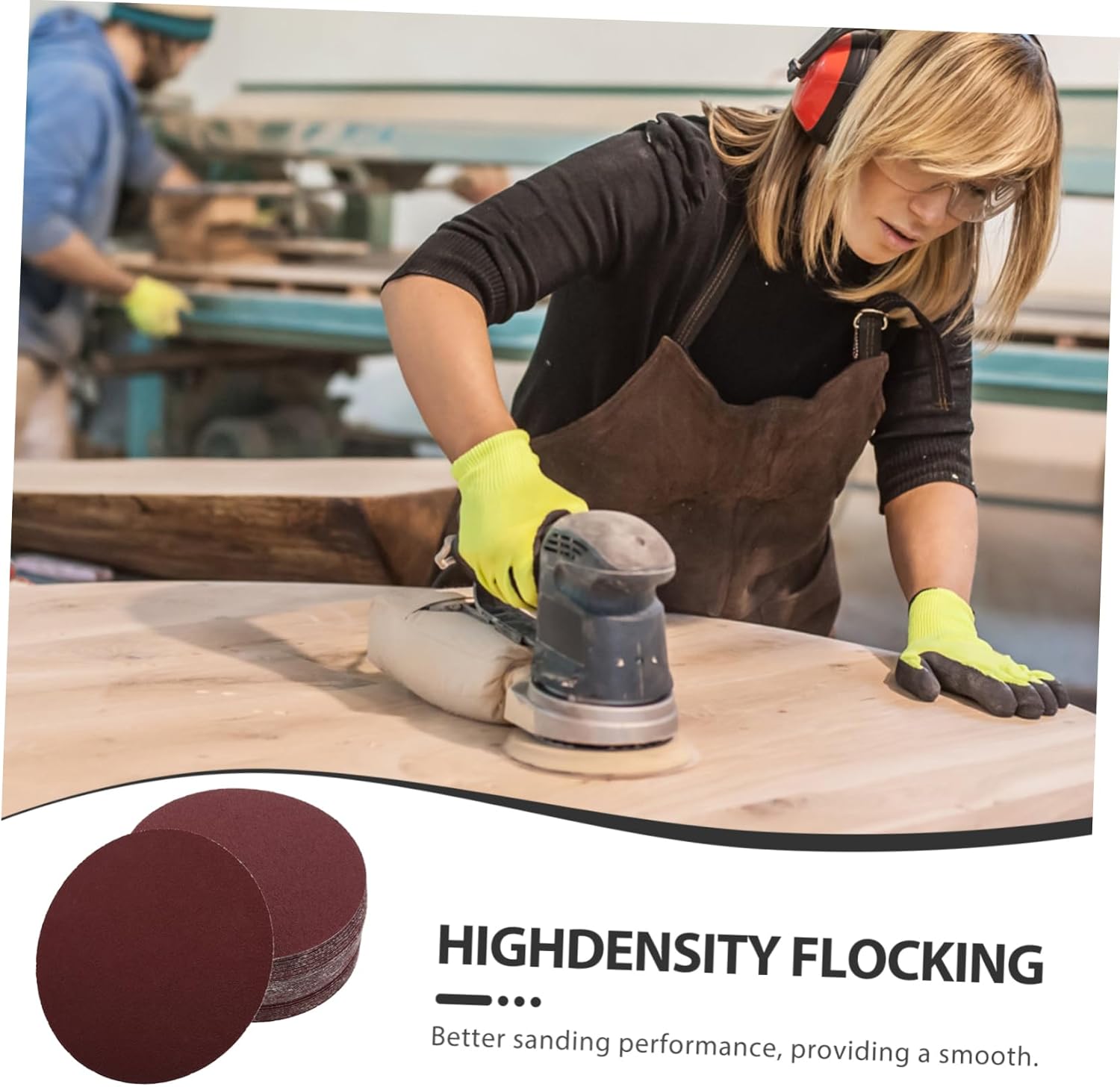 Sandpaper,50 Pcs Sandpaper Sheet Sand Paper Sanding Disks Orbital Sander Pads Sander Disc Drill Sanding Attachment Sanding Pads for and Loop Sanding Discs Flocking Sandpaper