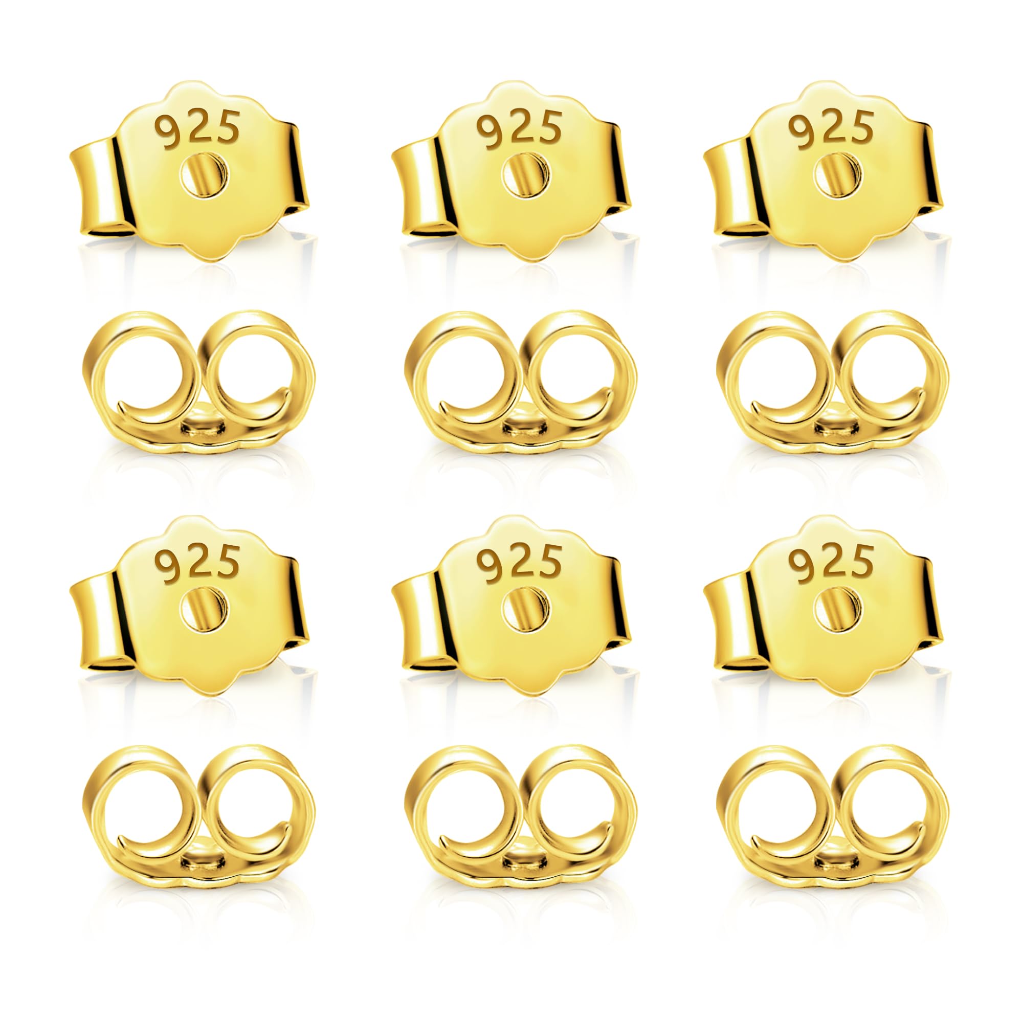 6Pairs Gold Earring Backs