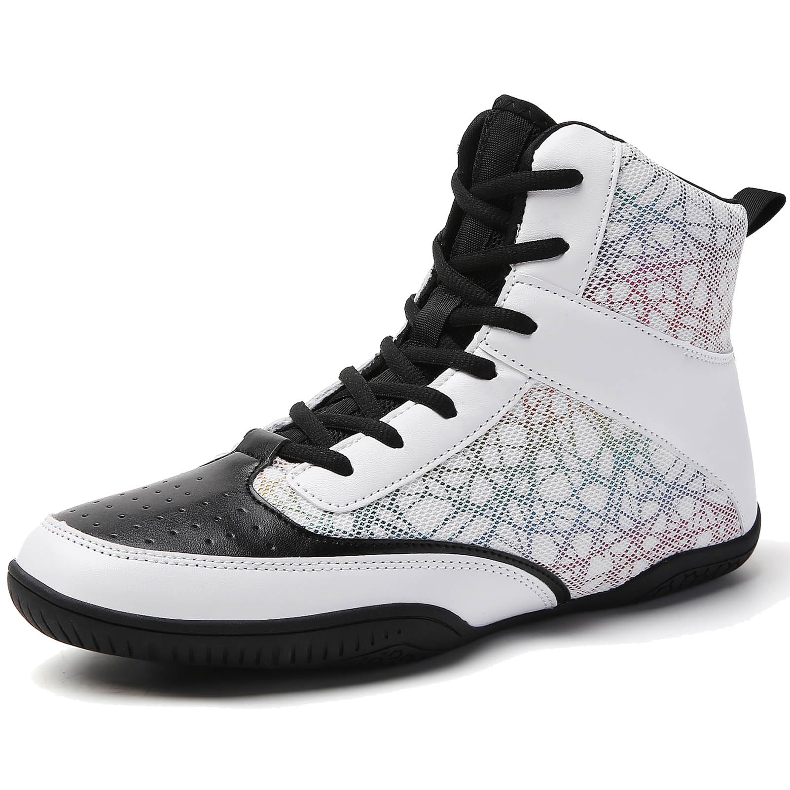 Mens Wrestling Boxing Shoes Lightweight Non-Slip Sole Breathable High Top Sneakers for Boxing Weightlifting Training-image-30