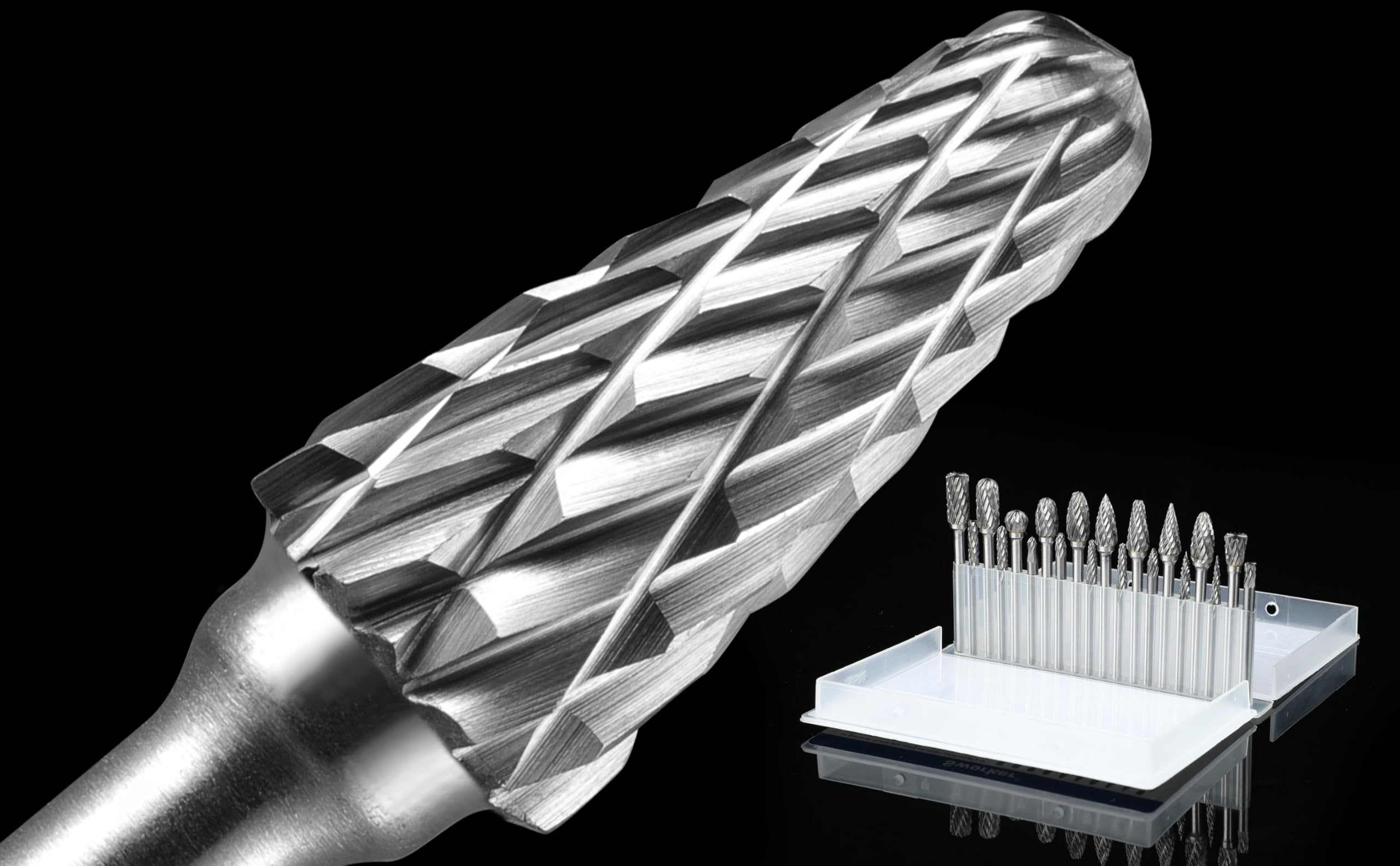 20 Pcs Carbide Burr Bits 1/8" Shank Rotary Tool Accessories Set K60478