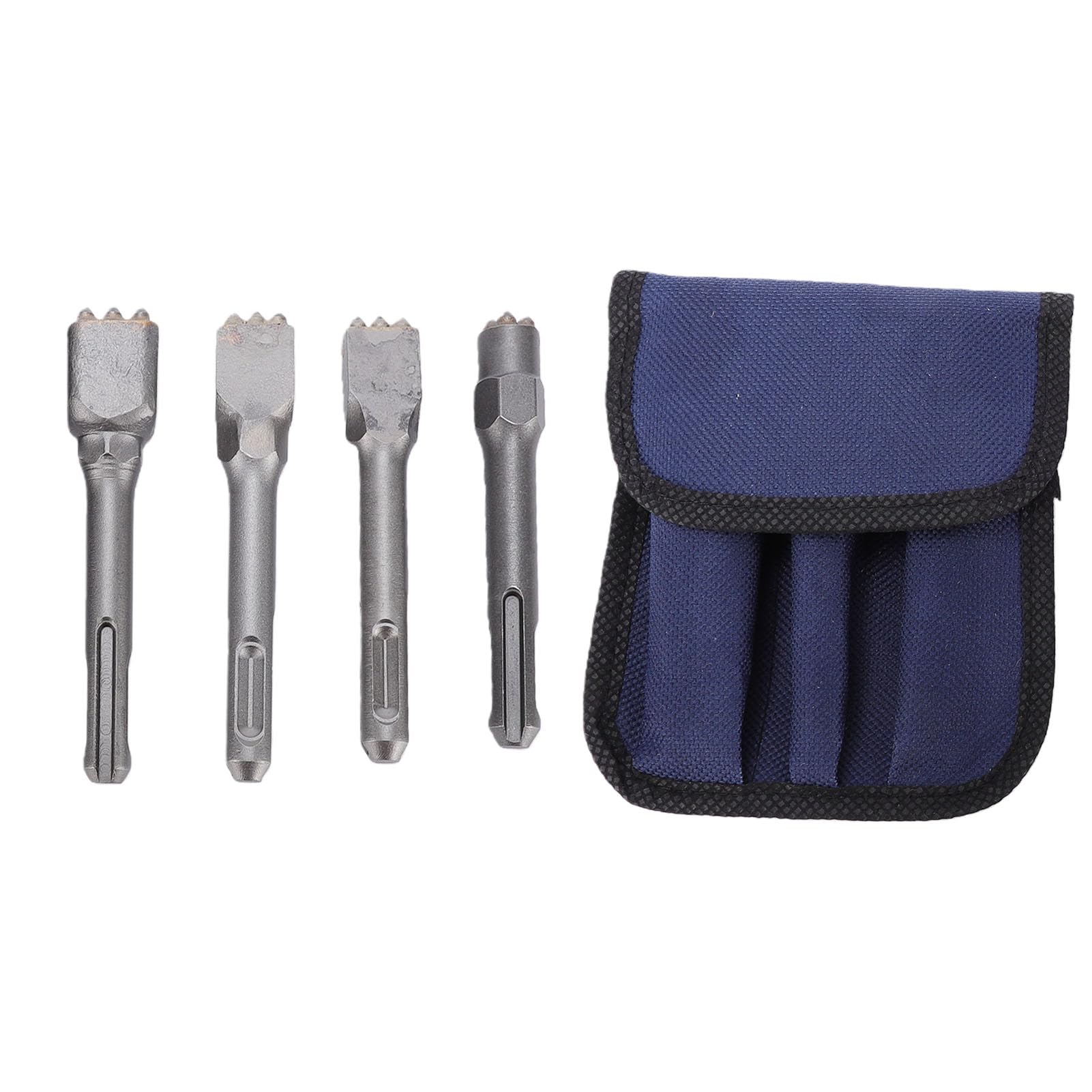 Set di Punte per Scalpello a Martello in Metallo Duro 4 Pezzi per Sgrossatura e Rimozione del Rivestimento del Calcestruzzo con Gambo Tondo a Doppia Fessura 3 4 6 9 Punte