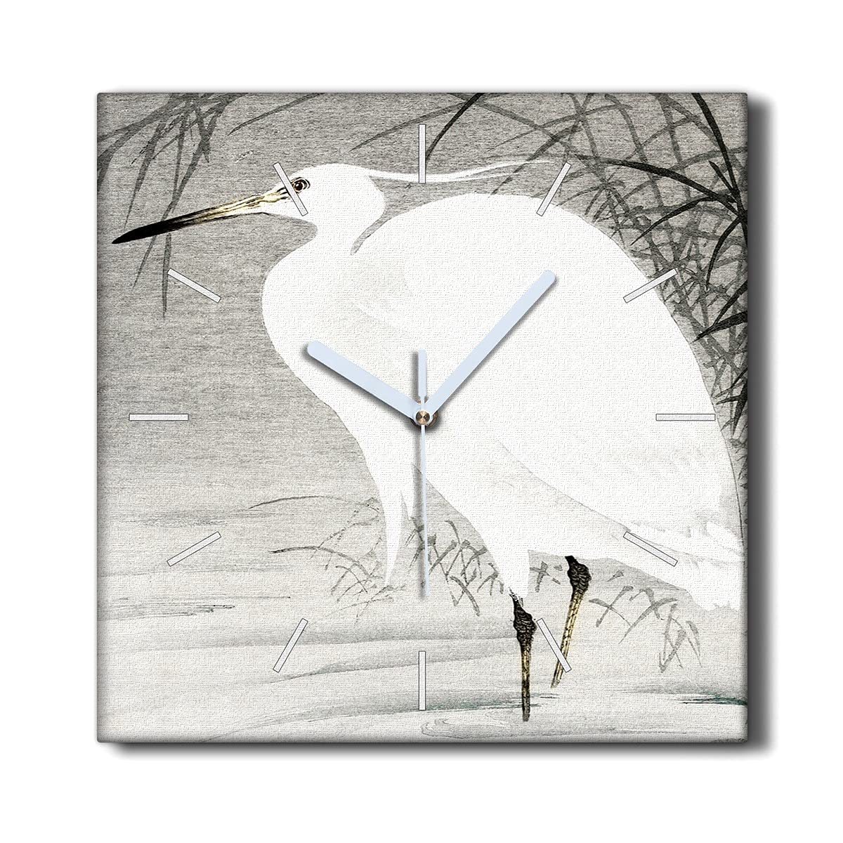 Horloge murale sans tic-tac Coloray 30x30cm en toile silencieuse oiseau