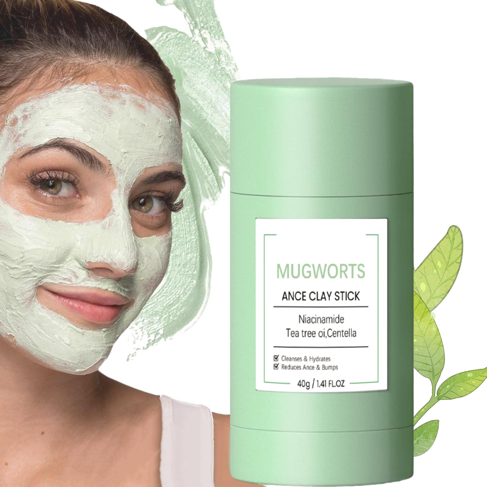 Green Tea Mask Stick,Green Tea Deep Cleanse Mask, Blackhead Remover with Green Tea Extract, Deep Cleanse Mask Stick Face Moisturizes, Purifying Clay Oil Control, Deep Cleansing Facial Pores