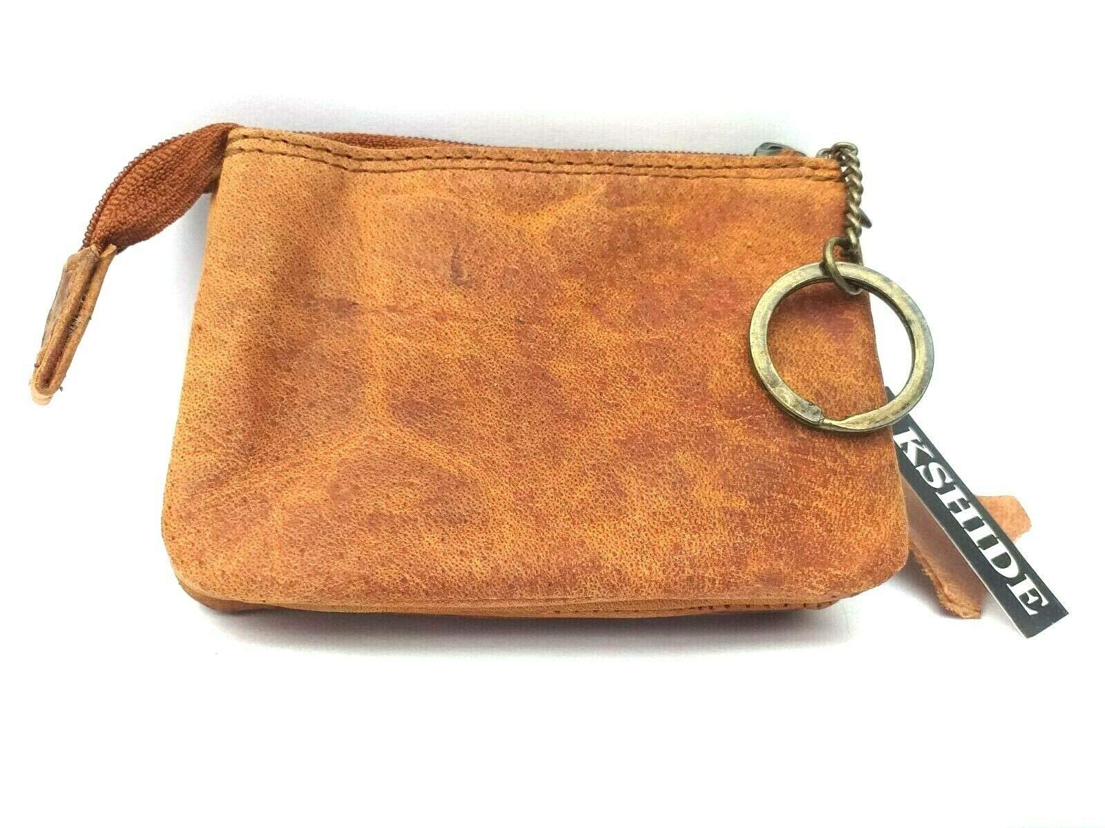 AKSHIDEVintage Leather Coin Purse/Distressed Leather Coin Purse/Hunter Leather Coin Purse Two compartments- (Tan)