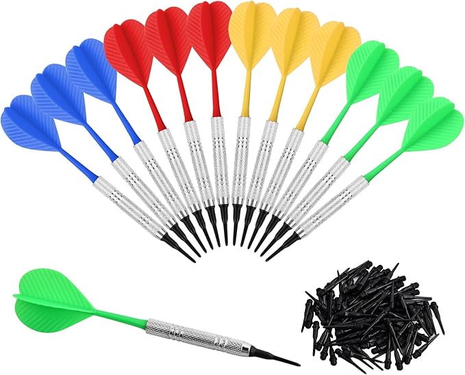 Xzeemo Darts Set, 12pcs Soft Tip Darts, 14g Plastic Tip Darts Set