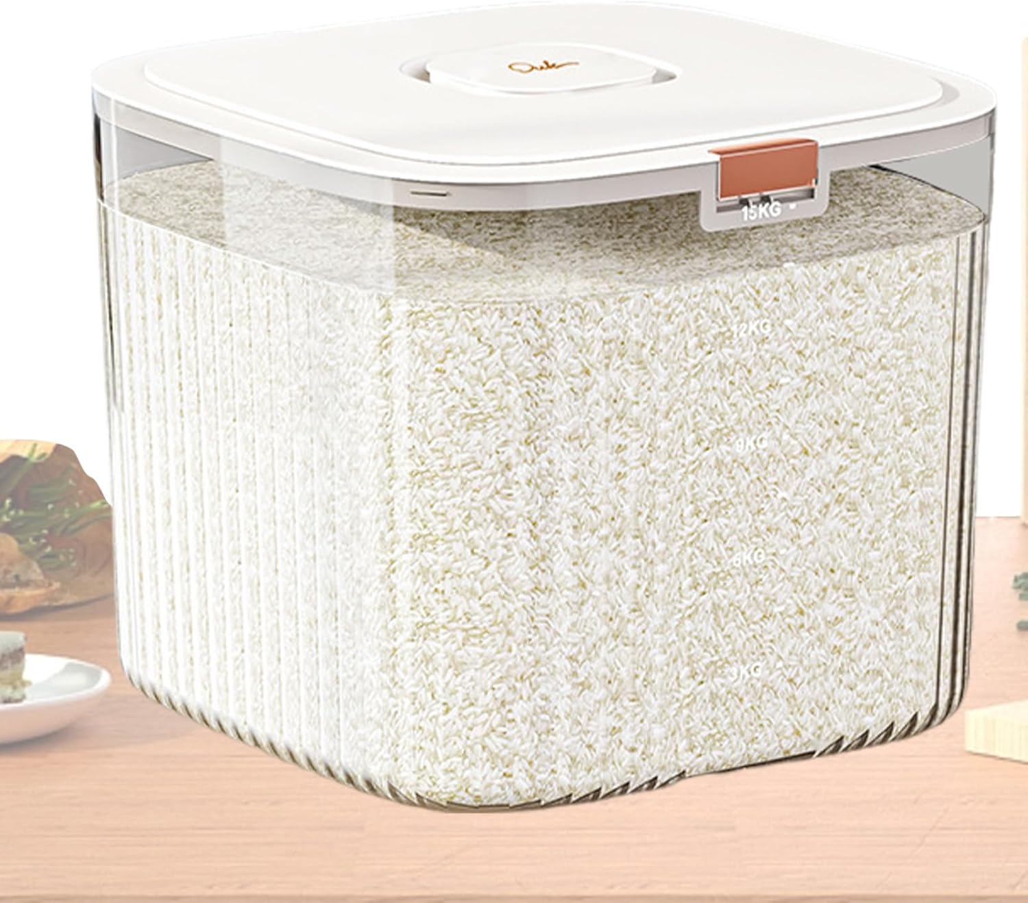 Airtight Food Container - Stackable Storage Containers, Container for Pantry, Rice Containers with Lids, Dry Food Dispenser, Clear Cereal Dispenser for Kitchen Storage Organization