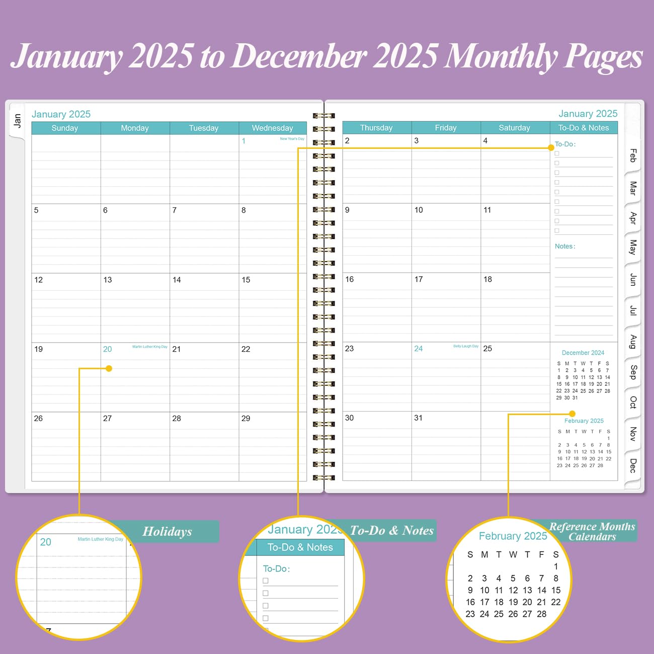 Snapklik.com : 2025 Planner - Weekly & Monthly Planner Spiral Bound ...