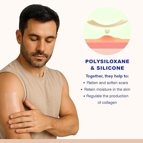 Miniatura 7 de Adamson Cinta de silicona para cicatrices quirúrgicas, queloides, cesáreas, quemaduras y más, hojas de cicatrices de silicona premium, reutilizable