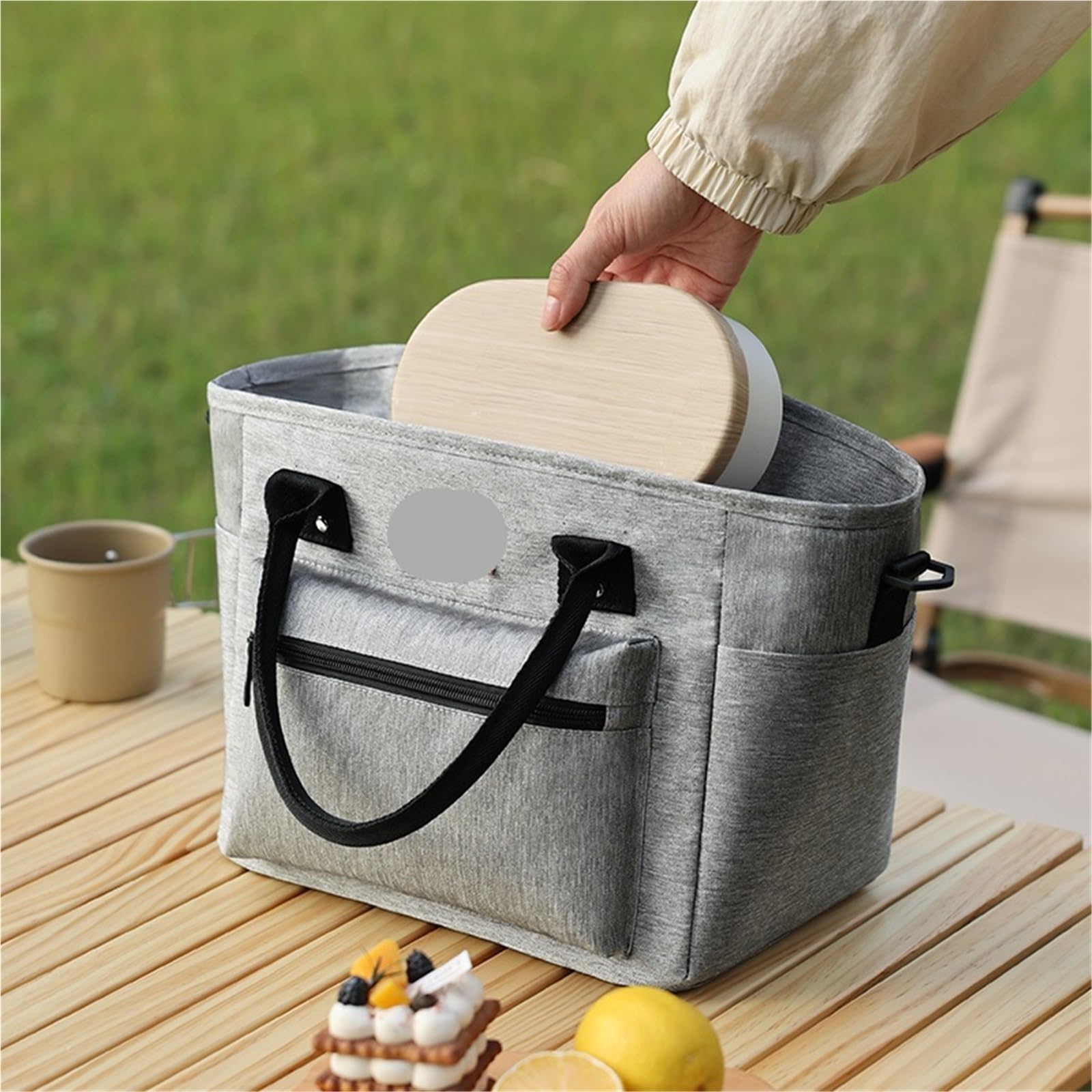 Borsa riutilizzabile di grande capacità for uomini e donne, adatta for viaggi, lavoro, picnic, borsa di grande capacità ，Borsa da campeggio(Pink)