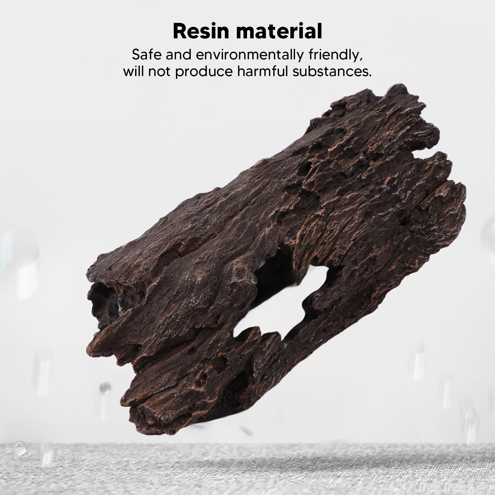 Decorazioni per acquari in legno di resina Tronco d'albero cavo per forma di corteccia di rettili