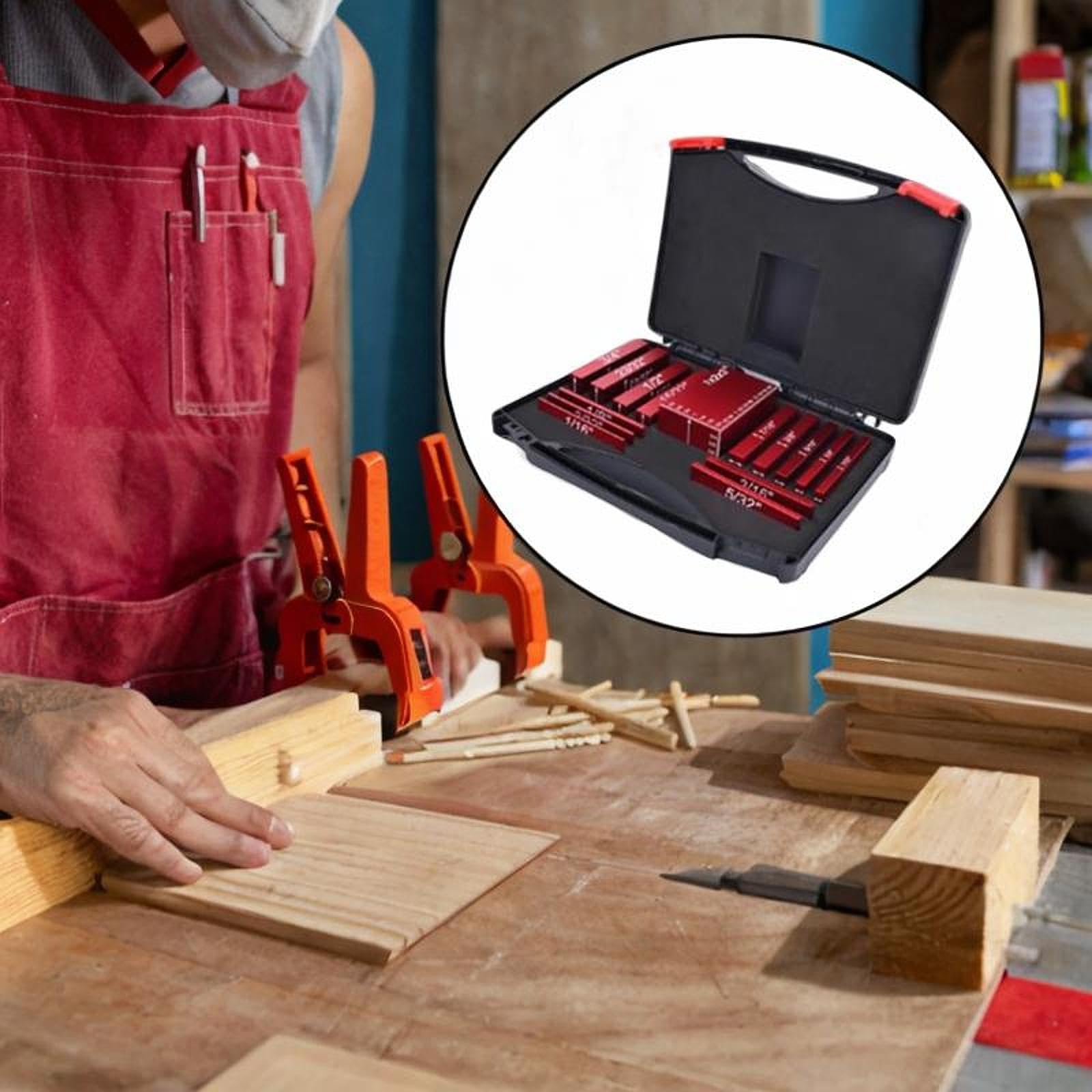 Amagogo 15 Pieces Setup Blocks Gauge Sets Aluminum Alloy Premium Metal Carpenter Tools High Reliability Practical Height Gauge Blocks