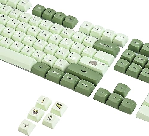 Miniatura 4 de Juego de teclas Matcha PBT de 122 teclas verdes para juegos, juego de teclas japonesas de perfil XDA Dye-Sub ANSI Layout para teclado Cherry MX