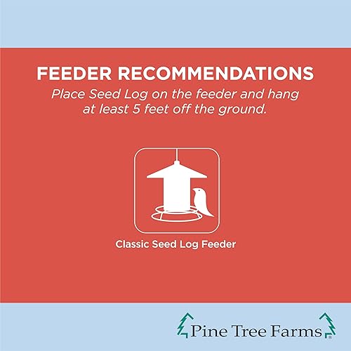 Pine Tree Farms Woodpecker Classic Wild Bird Seed Log, Gourmet Bird Food with Almonds, Peanuts, Sunflower Hearts, Black Oil Sunflower Seeds & More, 36 oz. (Pack of 3)