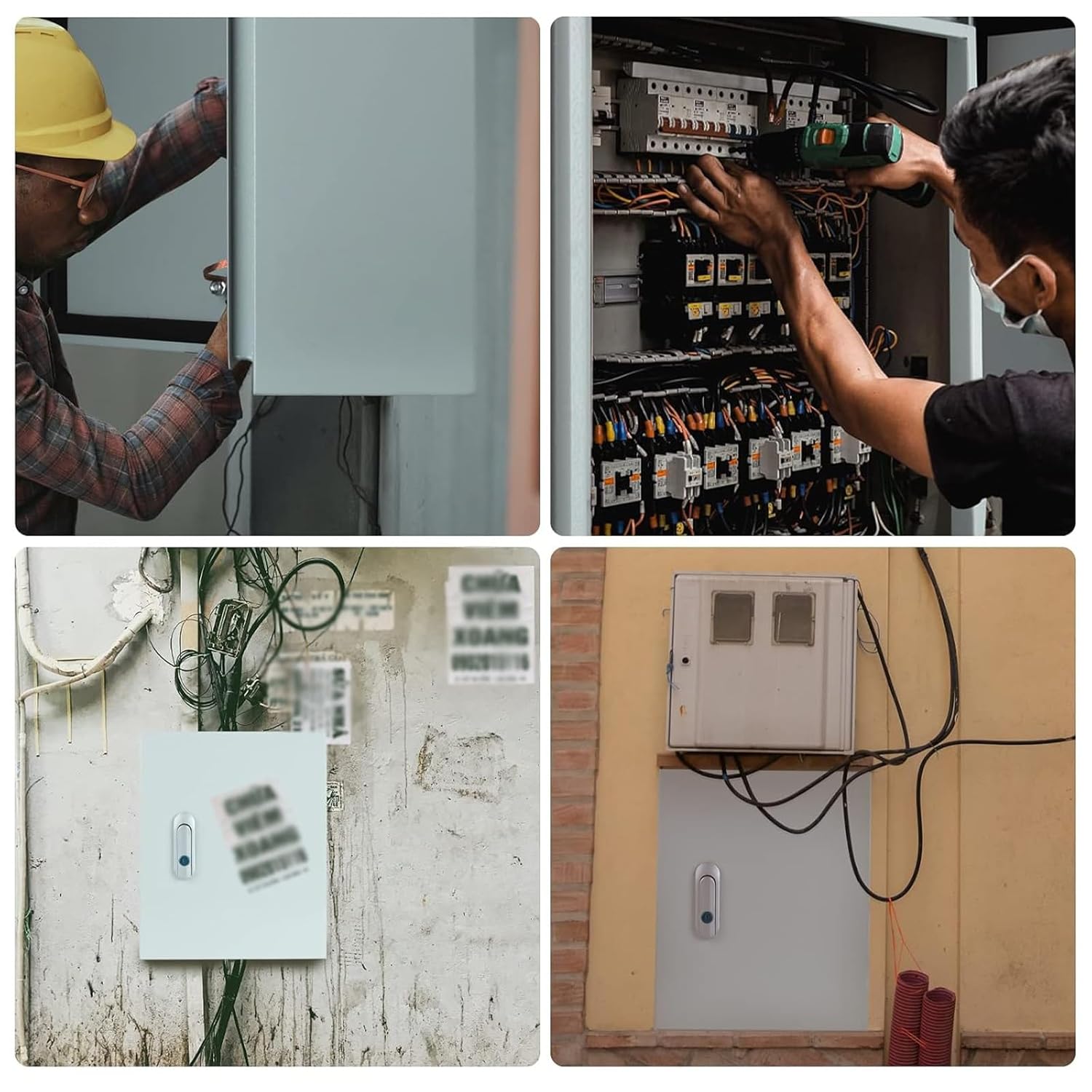 Electrical Box, Wall Mounted Outdoor Junction Box, Metal Electrical Enclosure Breaker Boxes, Weatherproof Junction Boxs Distribution Protection(25x30x15cm)