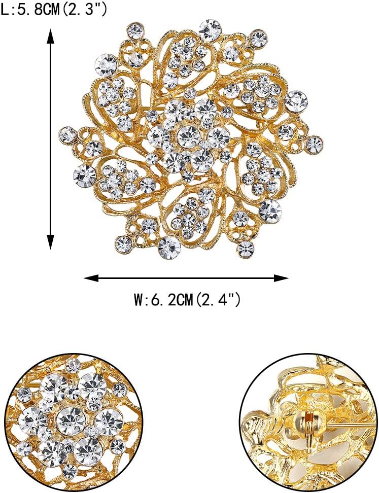 EVER FAITH Wedding Corsage Jewelry Austrian Crystal Elegant Flower Wreath Brooch Pin for Women - Image 3