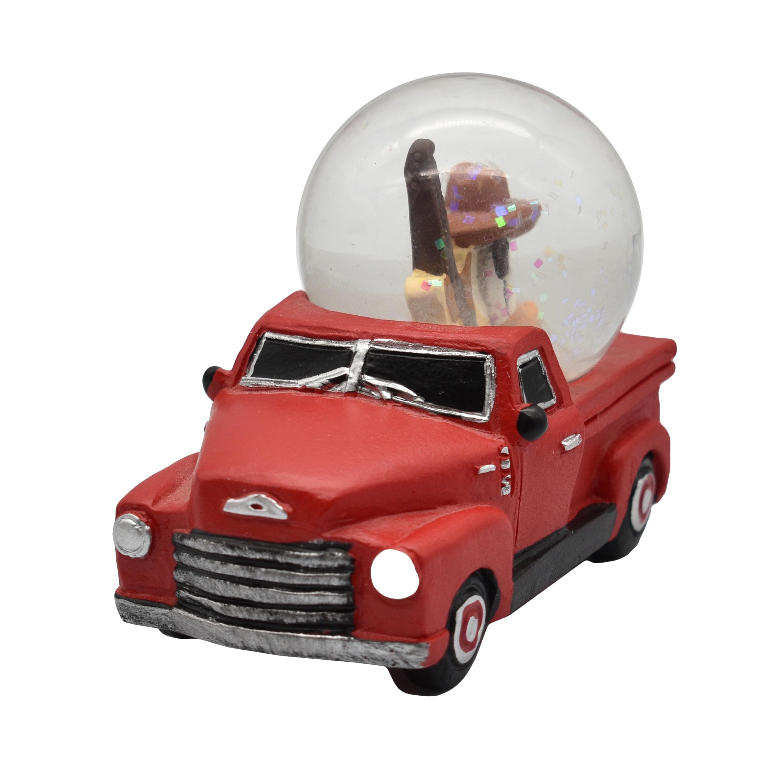 Nashville Red Truck Carrying a Snowglobe with Guitar, Cowboy Hat, and Cowboy Boots - Mid-South Products