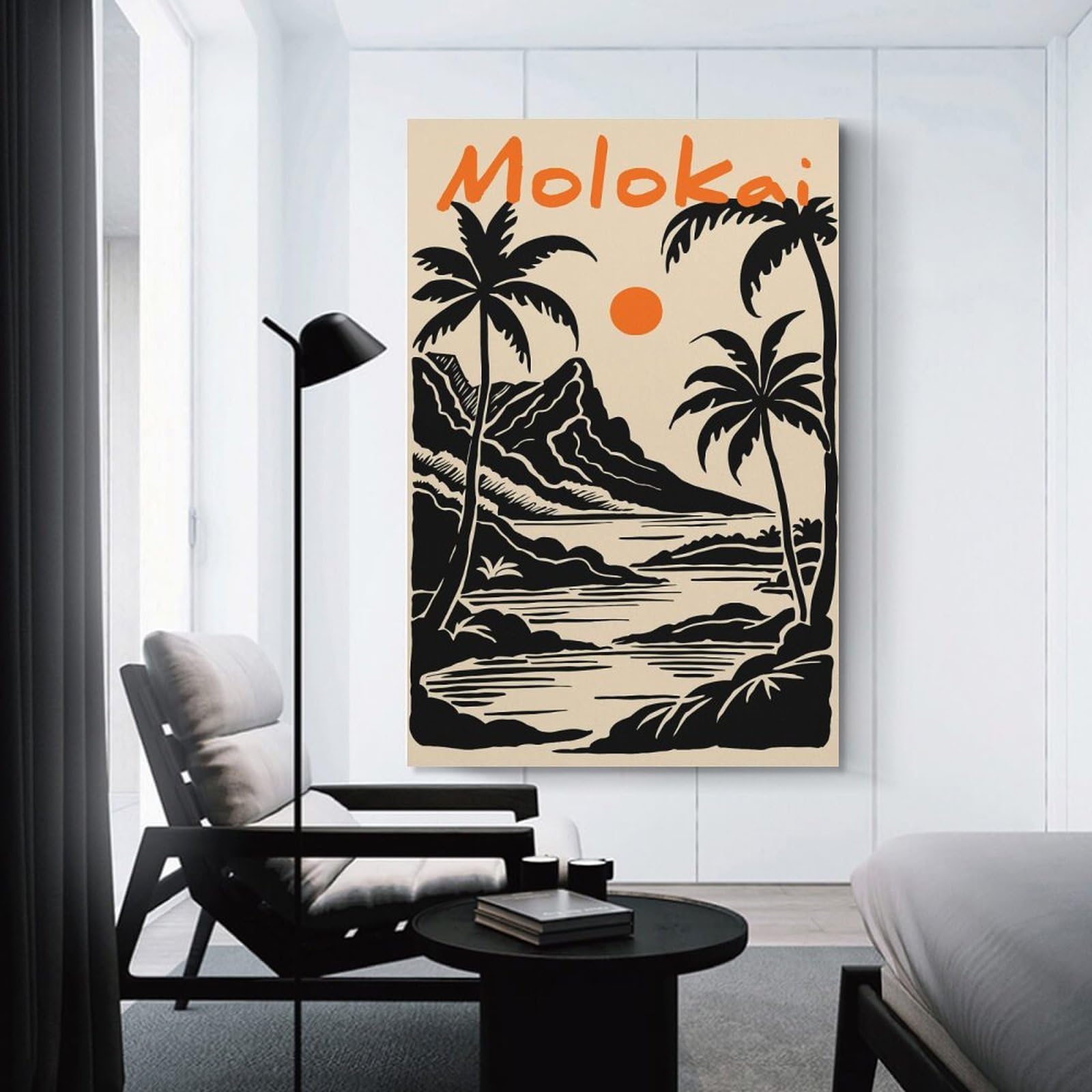 Junmoney Molokai Island Landscape Art Canvas Wall Art, 20x30inch(50x75cm), for Living Room, Bedroom Or Apartment Walls, A Home Accent with Warm Character