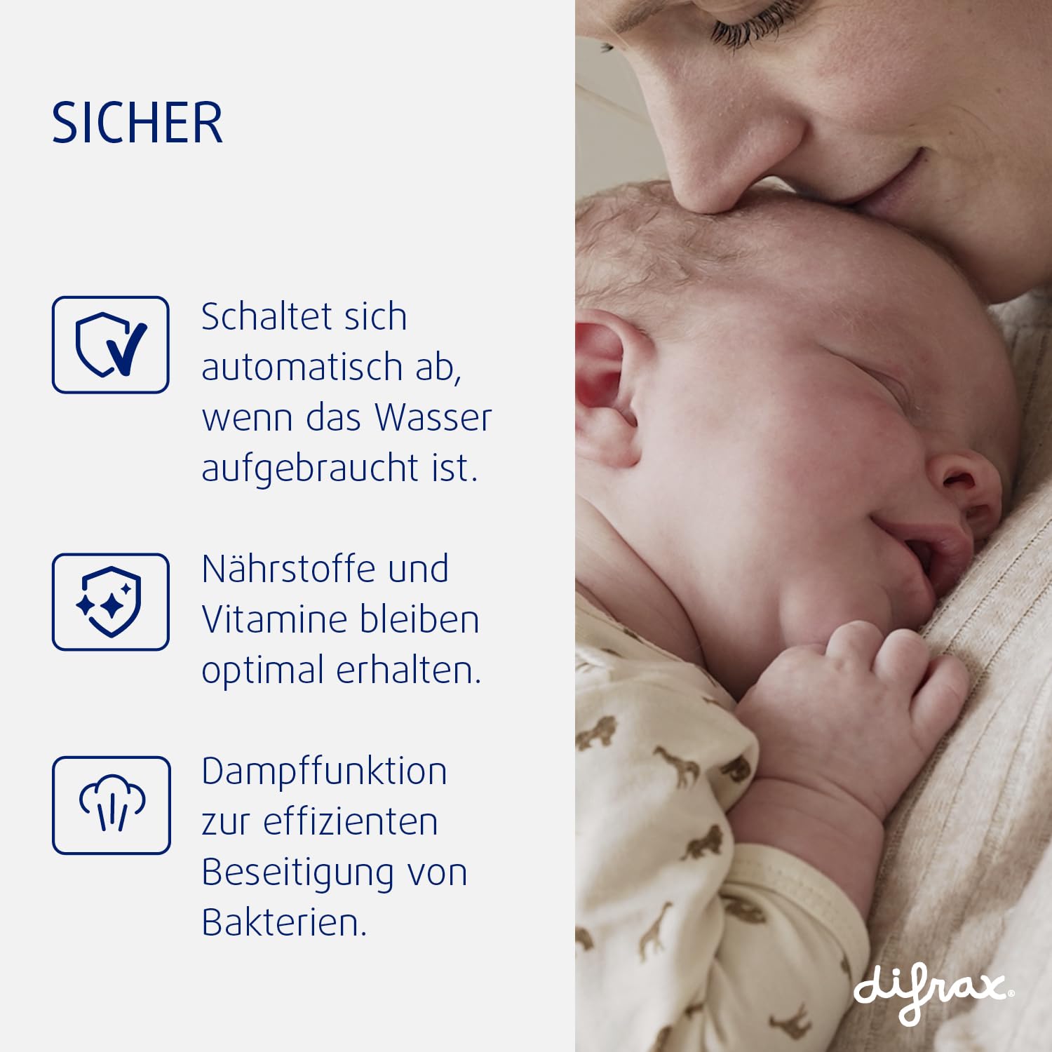 Difrax Flaschenwärmer - Schnelles und sicheres Erwärmen, Auftaustufe, Stand zum Warmhalten von Flaschen