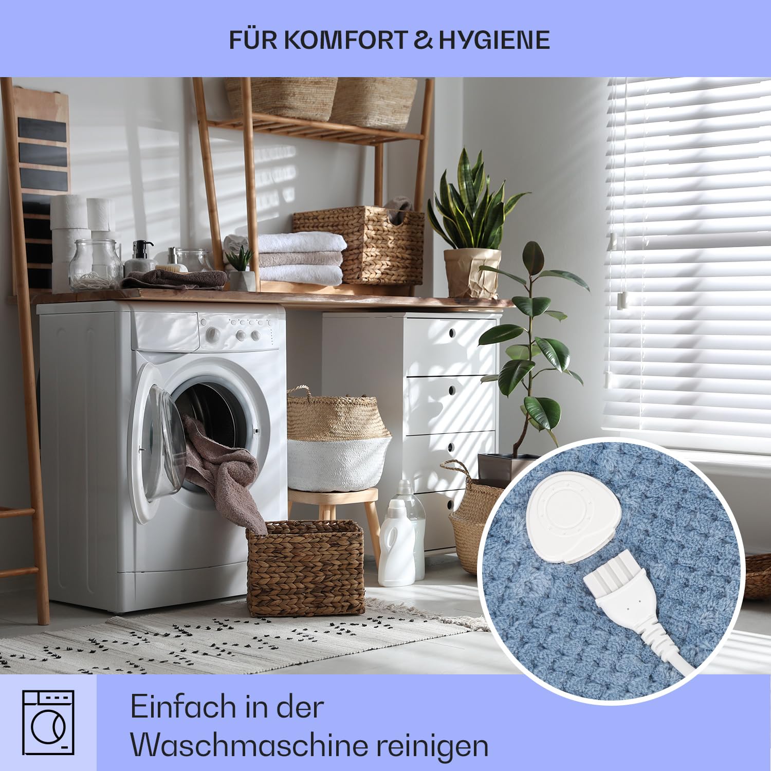 Klarstein XL Elektrische Kuscheldecke, Heizdecke mit Abschaltautomatik, 180x130 cm Elektrische Wärmedecke Maschinenwaschbar, Doppelseitige Heizdecke für Bett & Sofa, Wärme Decke mit 9 Heizstufen