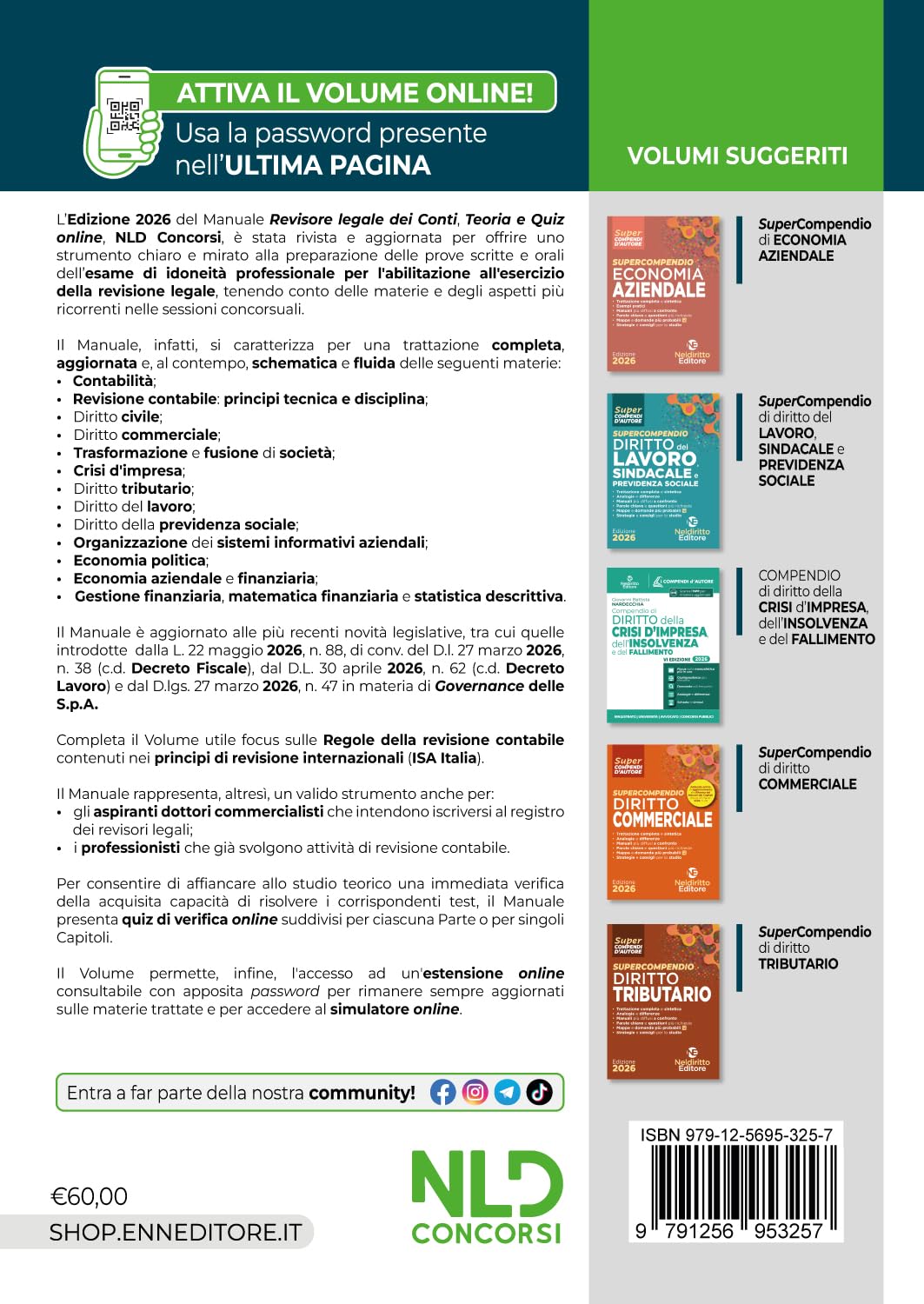 Revisore legale dei Conti. Manuale con teoria e quiz 2026 per l'esame di abilitazione. Con espansione online