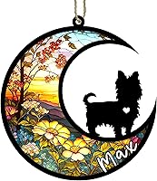 Vista 23 de Memorial personalizado para perro, adorno de Navidad de perro pastor alemán con nombre, razas personalizadas, atrapasador de luz para pérdida
