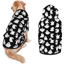 Halloween Dog Costume Halloween Ghost Cosplay Clothes Sweaters Outfits Pullover Pets Sweatshirt Hoodies with Pocket for Medium Large Dogs-XXL