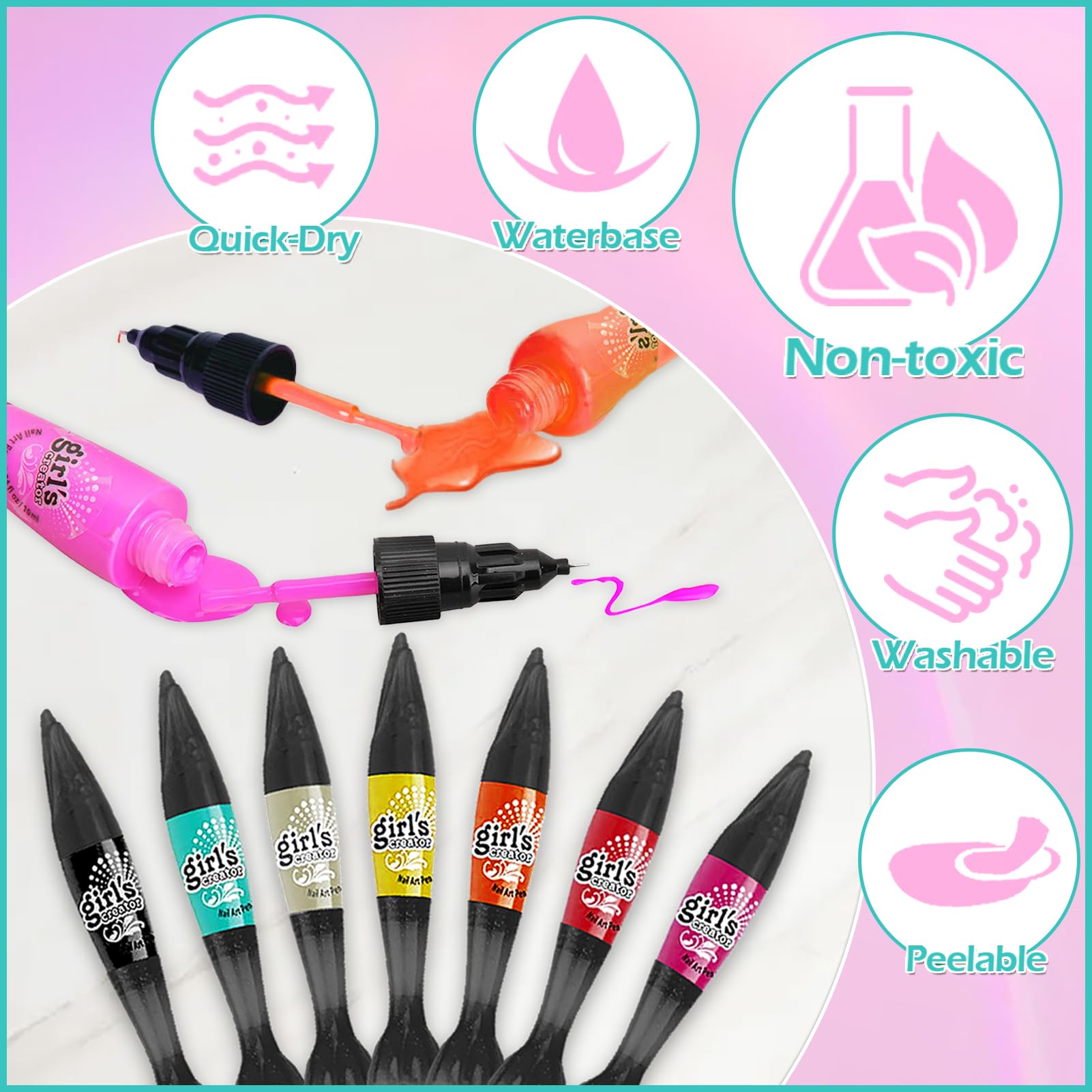 18Pcs Vernis Enfants Cadeau Fille 3 6 7 8 9 10 11 12 Ans Filles Kit Manucure Enfant Ongles Enfant Filles Jouet Fille Maquillage Kit Vernis a Ongle Jouets Cadeau pour Anniversaire Noël La Fête