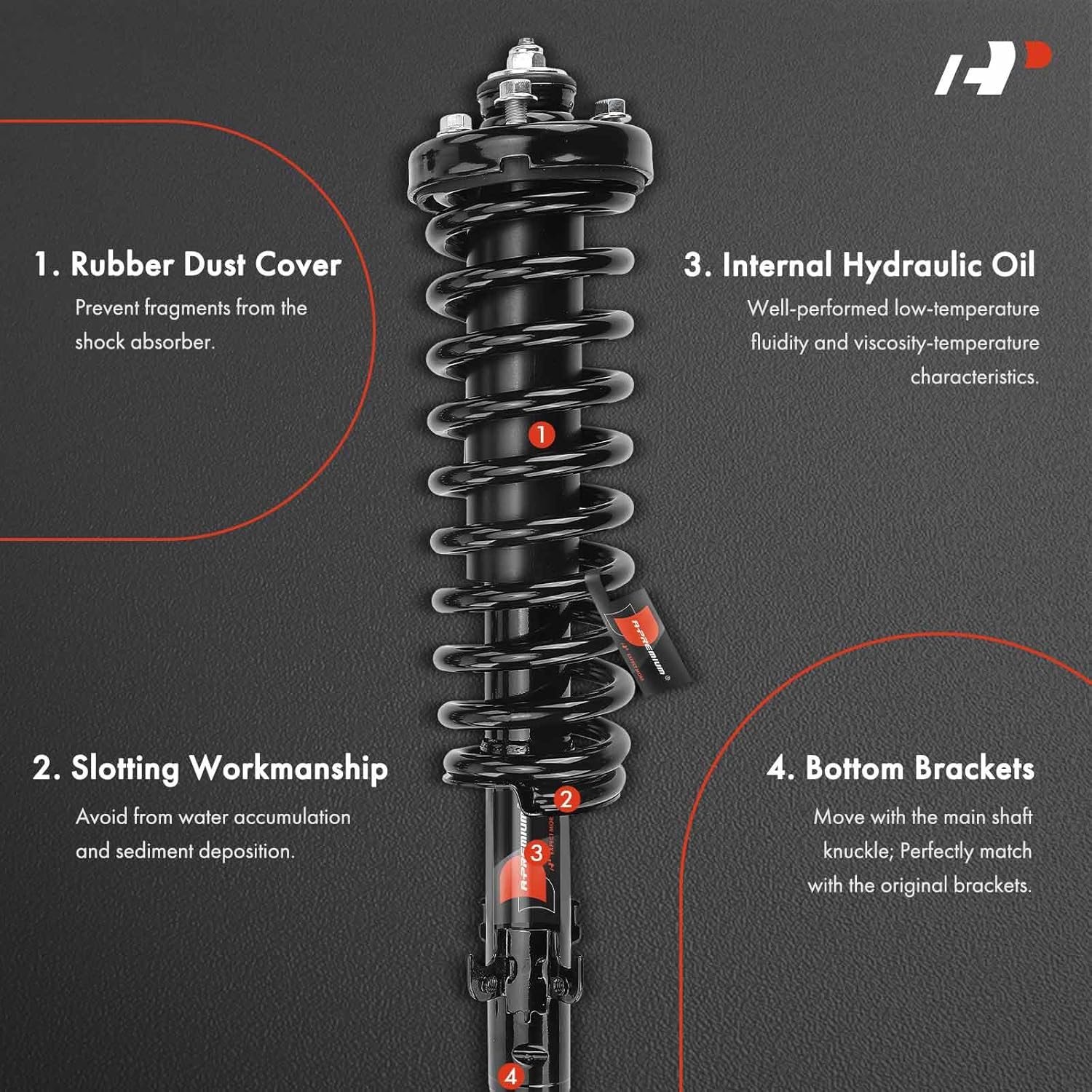 A-Premium Front Struts Compatible with Honda Accord 1994 1995 1996 1997-2x Replacement Suspension Complete Strut Assembly Shock with Coil Spring