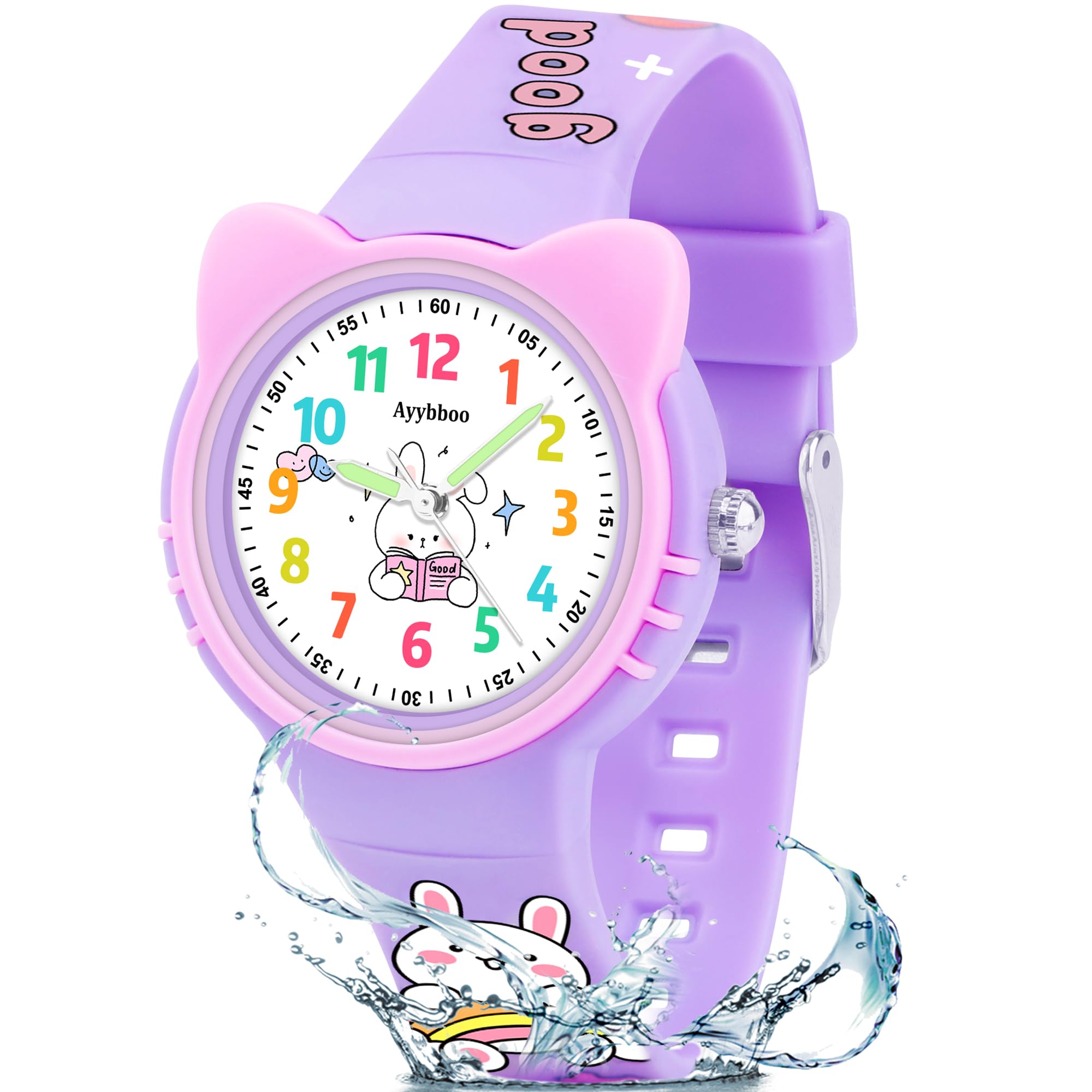 Reloj Niño,Analógico Educativo Infantil para Aprender la Hora,Resistente al Agua 3ATM,Correa de Silicona Suave,Fácil de Leer, Niños Niñas 4-12 Años