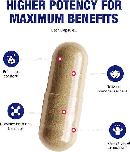 Miniatura 7 de Suplemento para la menopausia de fitoestrógenos para mujeres, fórmula clínica con Dong Quai Vitex y Cohosh negro para la menopausia, sofocos,