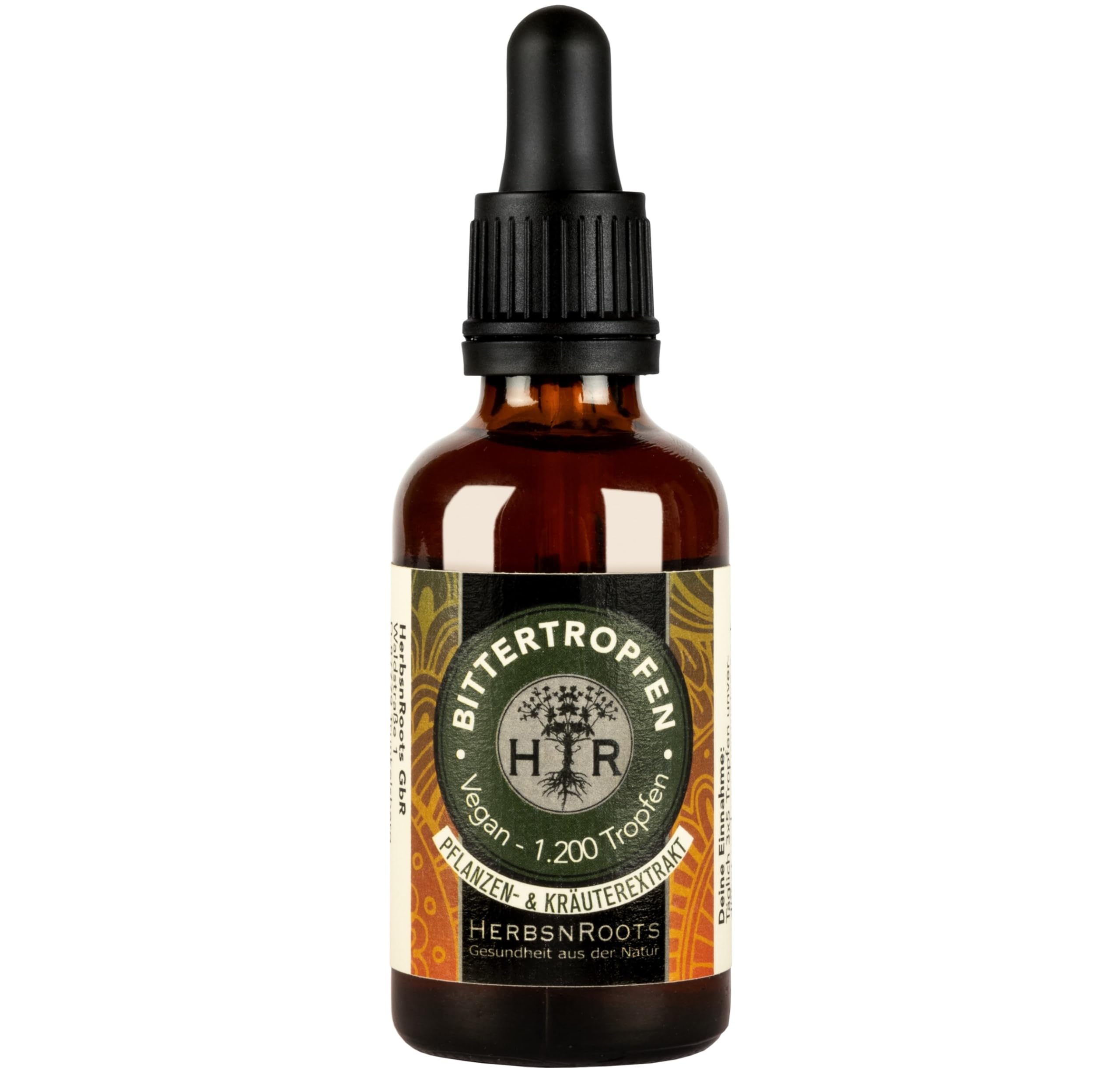 Original Bitterstoffe Tropfen 50ml • Bittertropfen hochdosiert • naturreine Kräuter und Wurzeln • nach Hildegard von Bingen • Made in Germany • ähnlich Schweden- Bitterkräuter • HerbsnRoots (1x)