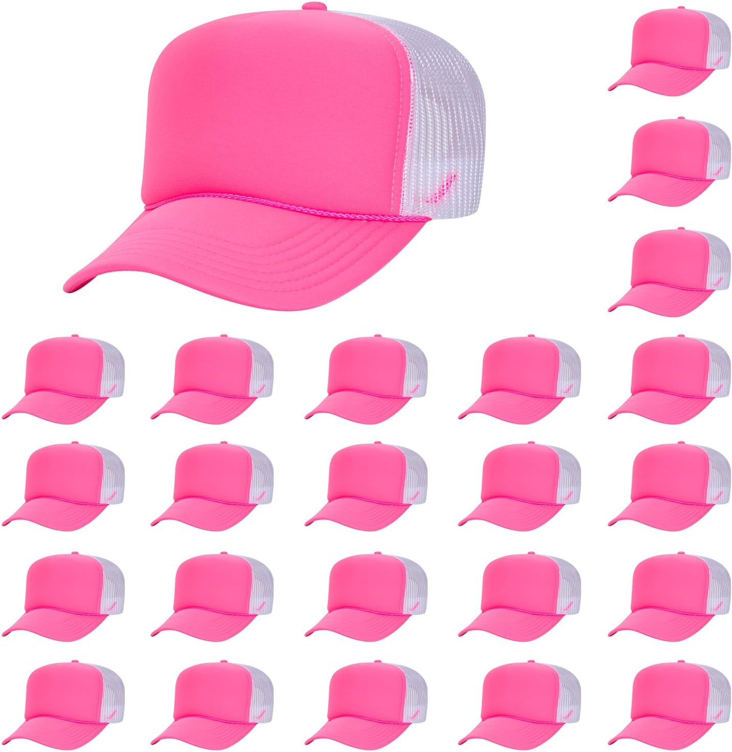 OTTO Polyester Foam Front 5 Panel High Crown Mesh Back Trucker Hats in 97, Bulk, Wholesale