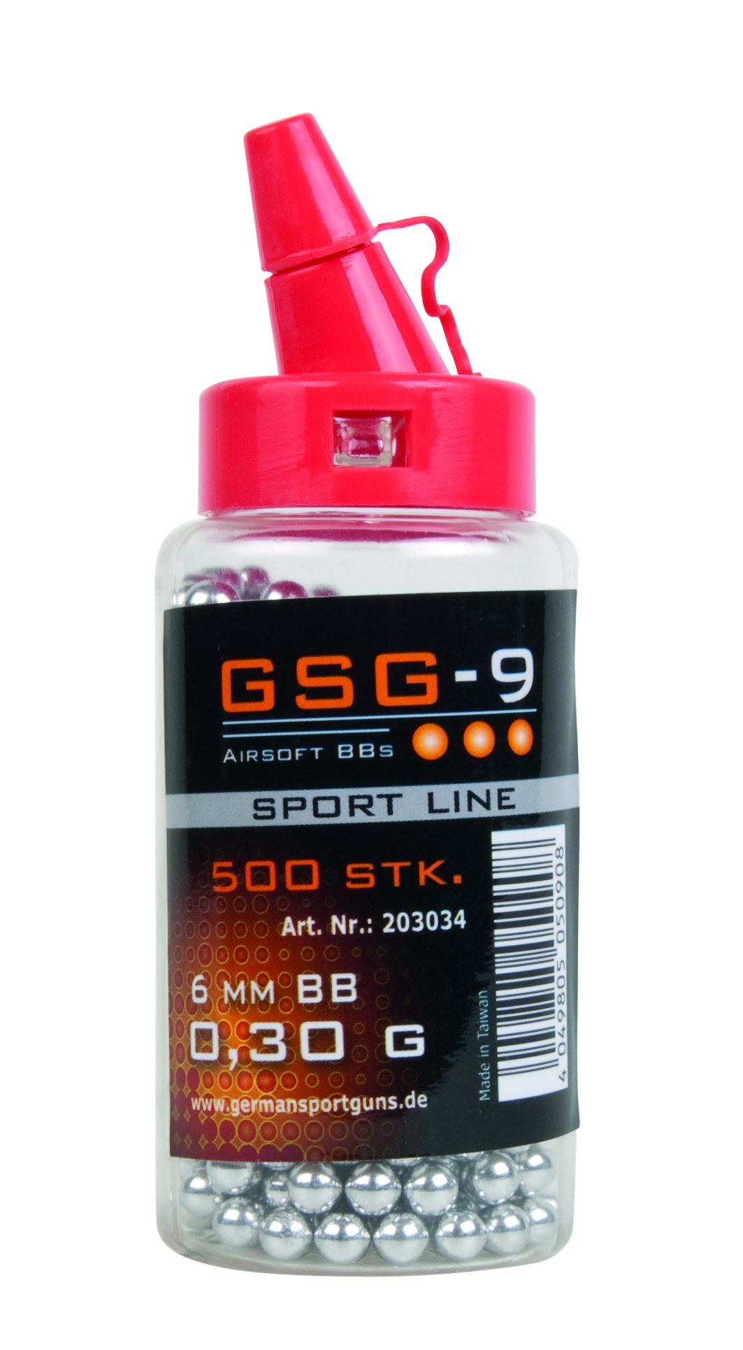 GSG-9 Alu BBs 0.30g cal. 6 mm 500 Stück in Schnellladeflasche 203034