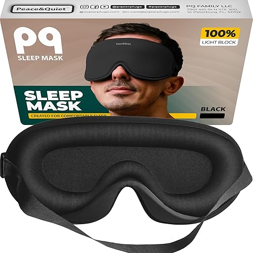 PQ - Máscara de dormir para personas que duermen de lado, máscara de dormir contorneada 3D con bloqueo de luz para mujeres y hombres, cubierta de