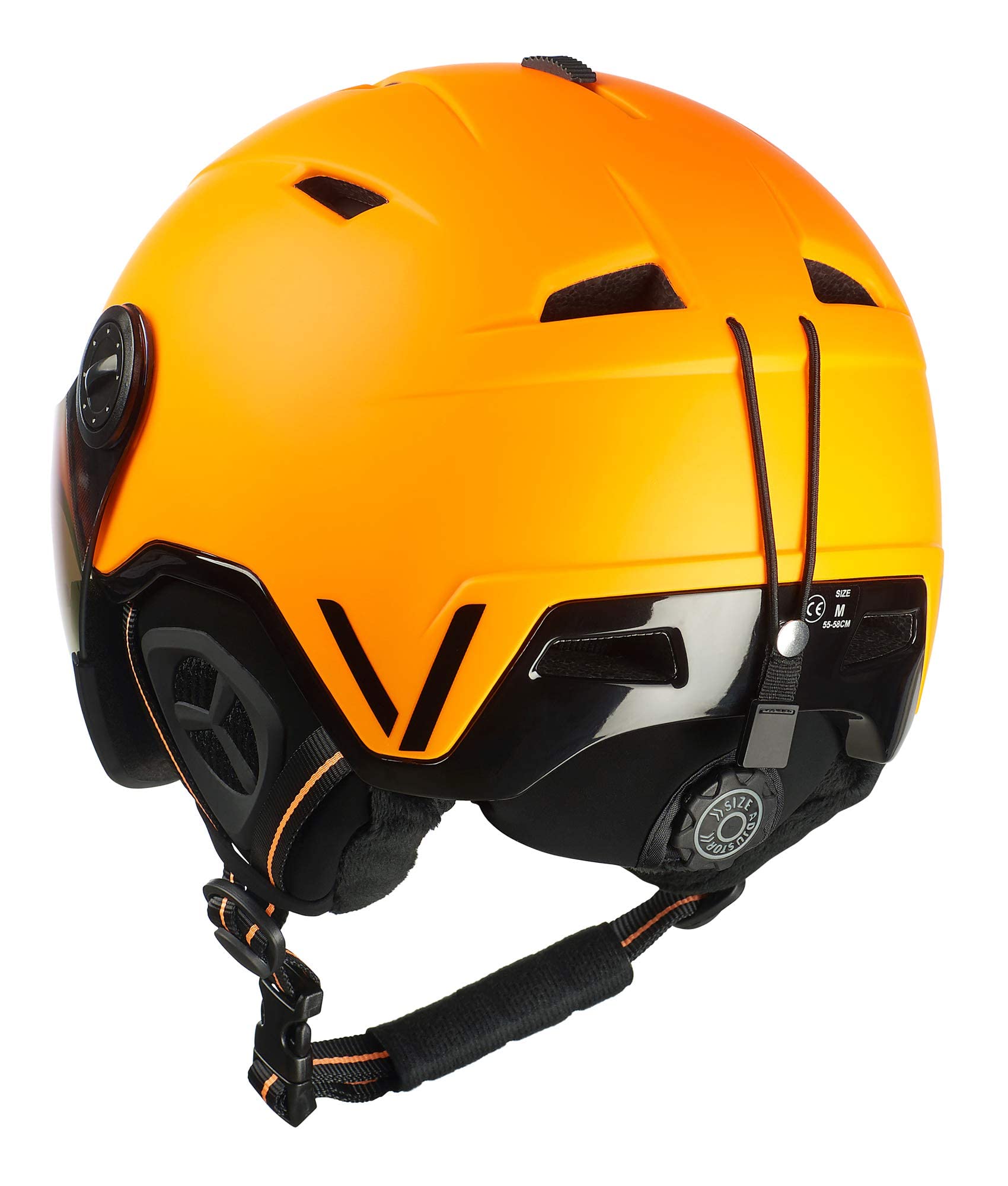 BLACK CREVICE Casco da sci Vail I Casco da sci con visiera stile pilota in diversi colori I Casco da sci per Uomo & Donna I Casco da sci in policarbonato I Casco traspirante I Regolabile