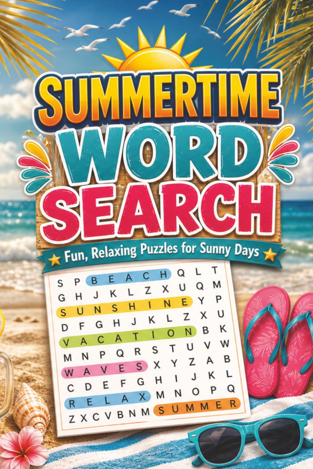 Summer Wordsearch Puzzle book for adults: Large Print WordSearch Book for Adults and Seniors: Relaxing Puzzle with Solutions for Stress Relief and Brain Exercise