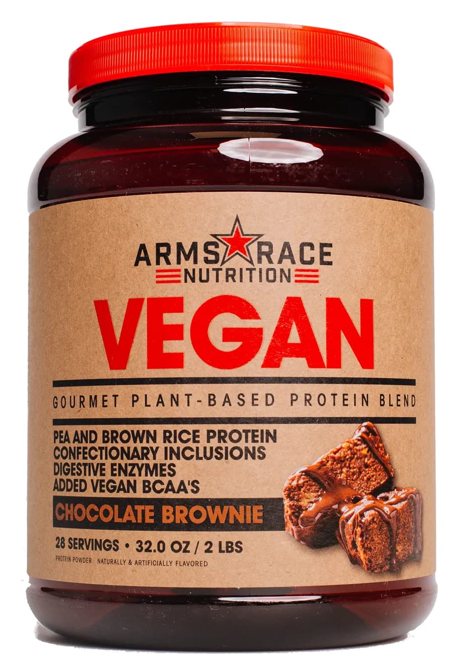 Arms Race NutritionVegan Gourmet Plant-Based Protein Blend - 32 oz. (2 lbs) (Chocolate Brownie)