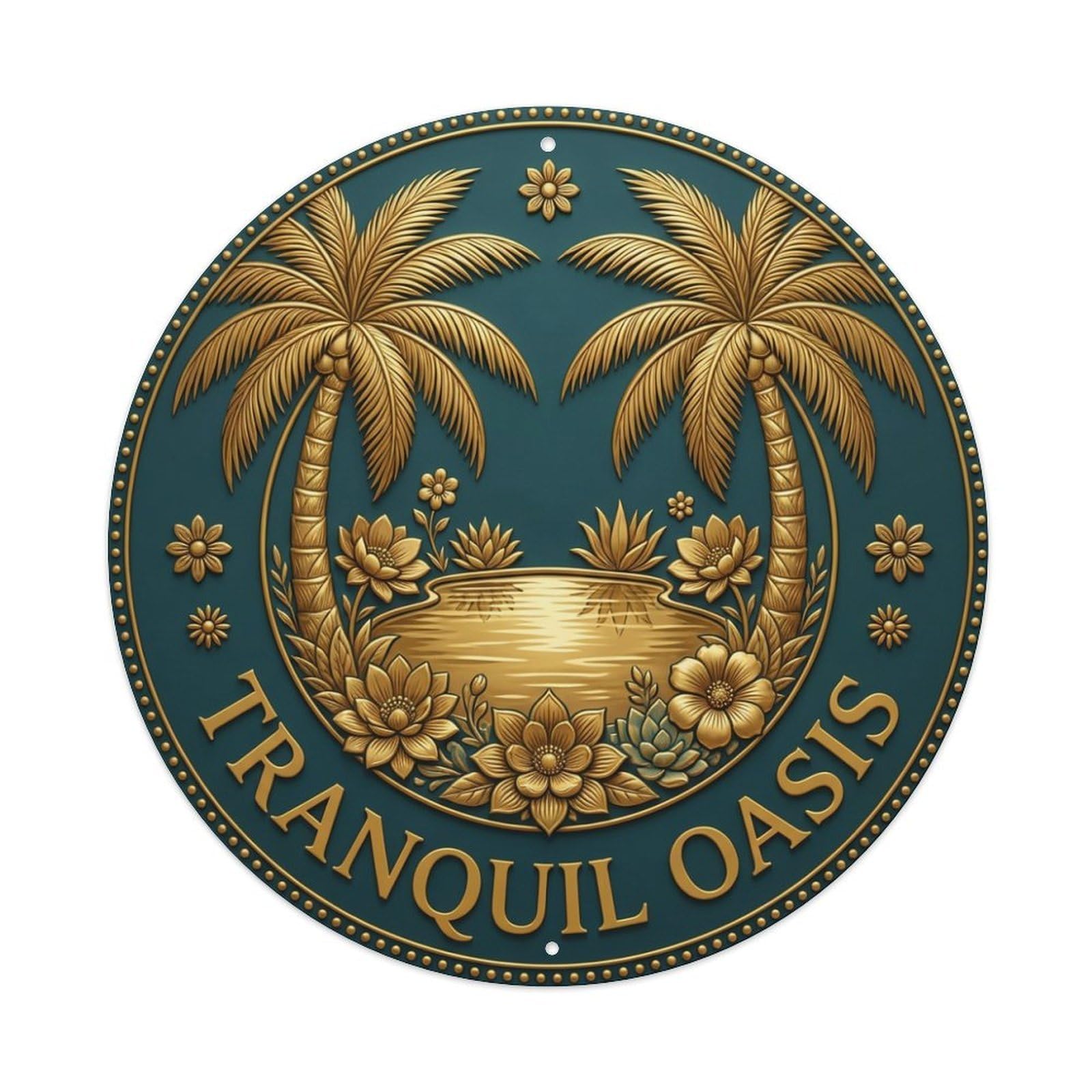 Vintage Tranquil Oasis Flower Zen Yoga Metal Tin Sign