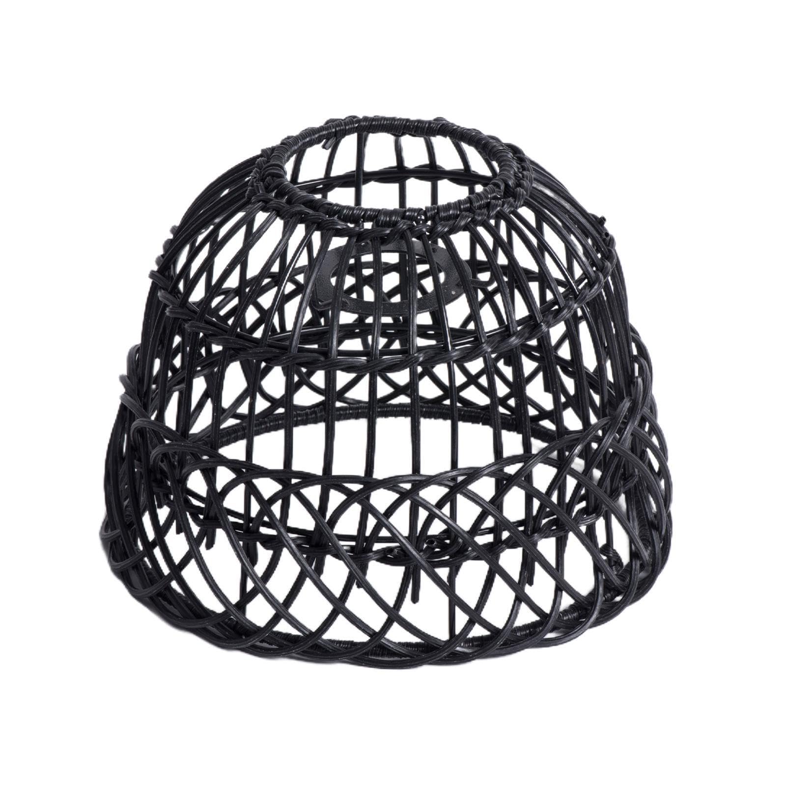 Qixcxaz Black Woven Lampshade Replacement Chandelier Light Cover Excellent Upgrade Woven Lampshade Instantly Elevates Room Atmosphere Hanging Swag Ceiling Lamp, 21X15cm
