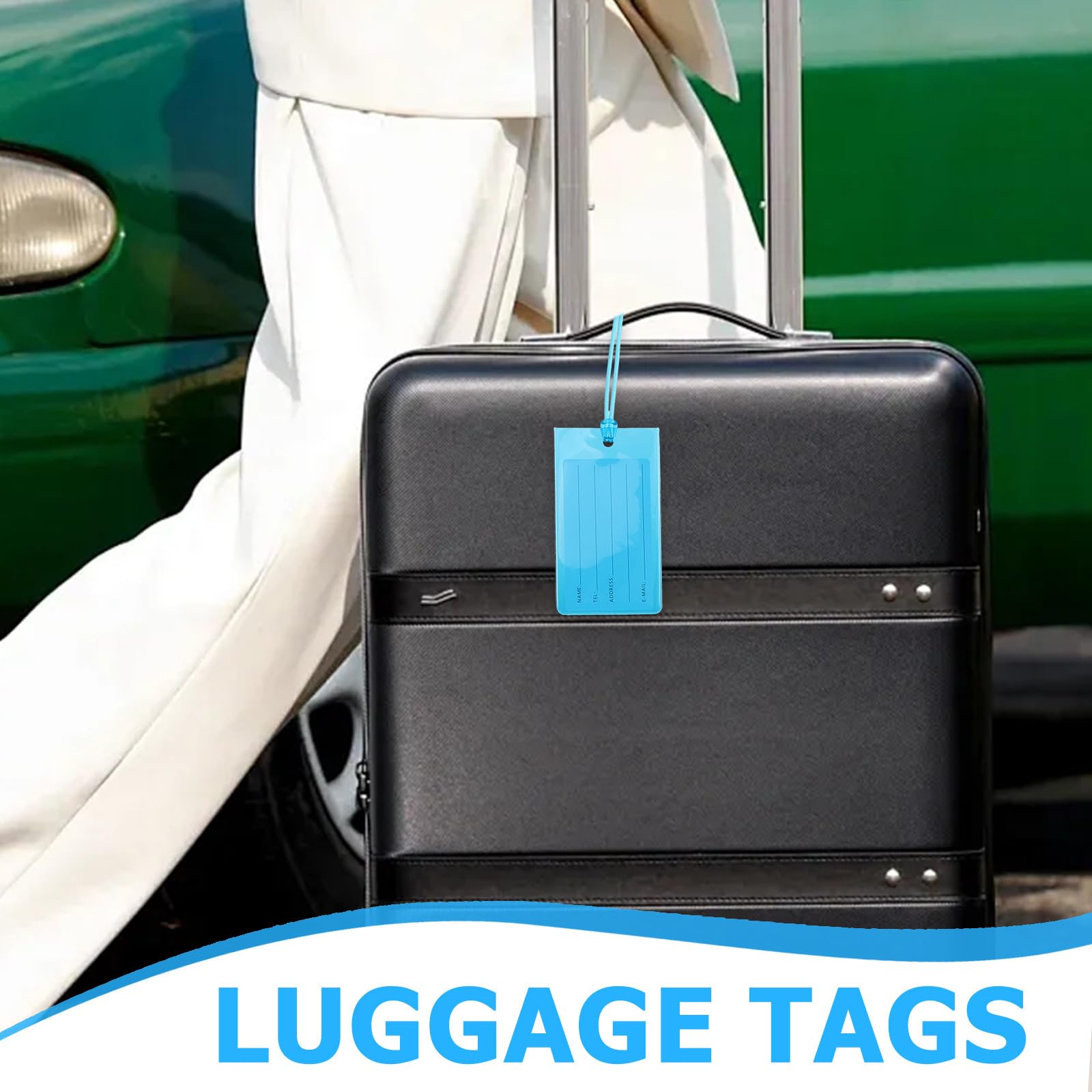 Healeved 30 Etichette per Valigie in Pvc e Carta, Identificatori Facili da Sostituire, per Crociere e Viaggi, Set Completo per Bagagli da 30 Pezzi