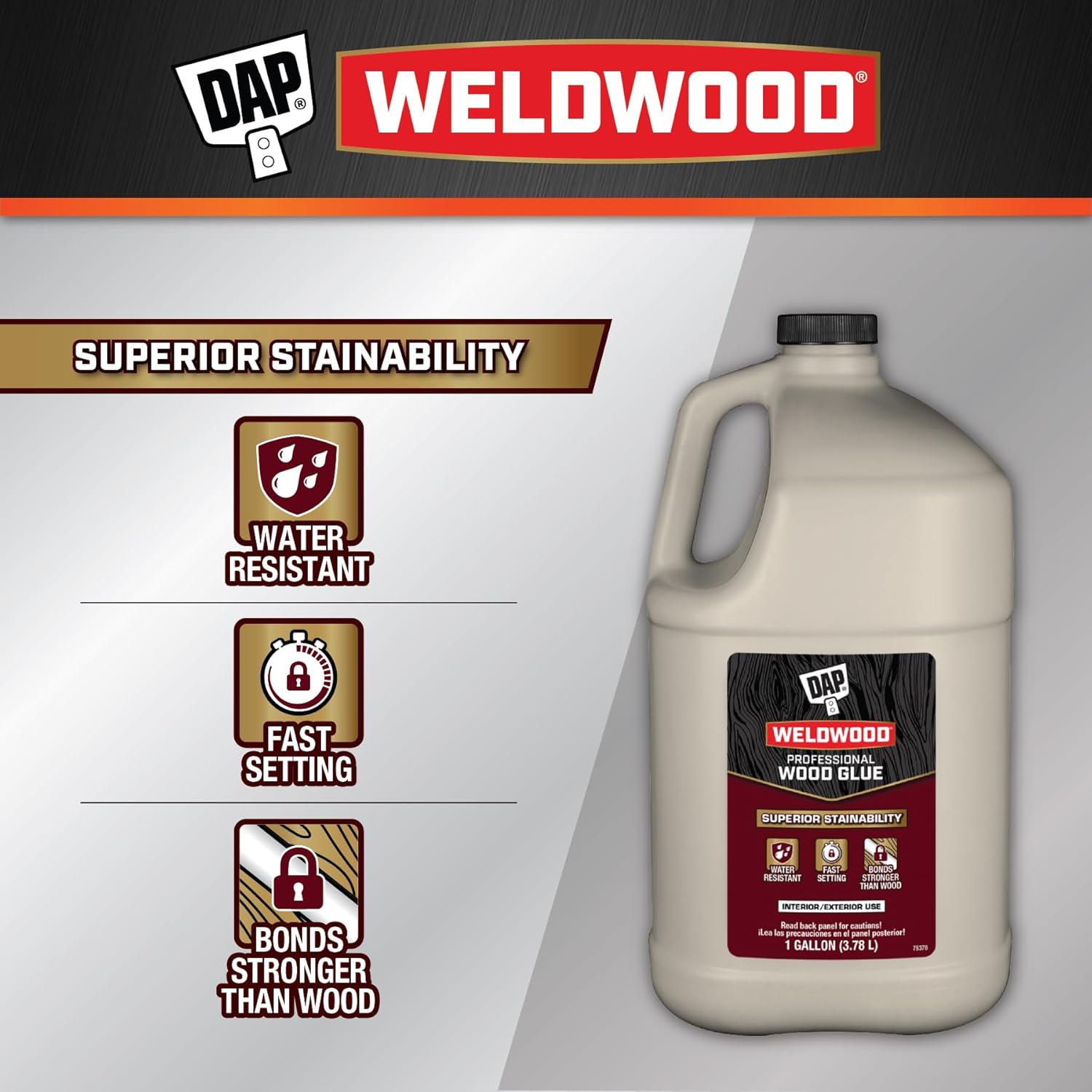 DAP Weldwood Professional Wood Glue, Yellow, 1 gal (7079800483)
