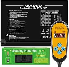 WADEO Heating Mat for Plants 60 x 42 cm, Seedlings Heating Mat Heat Mat with Thermostat 5°C to 45°C, Propagation Mat Greenhouse Heat Mat for Seedling Germination, Seedling Germination, Terrarium
