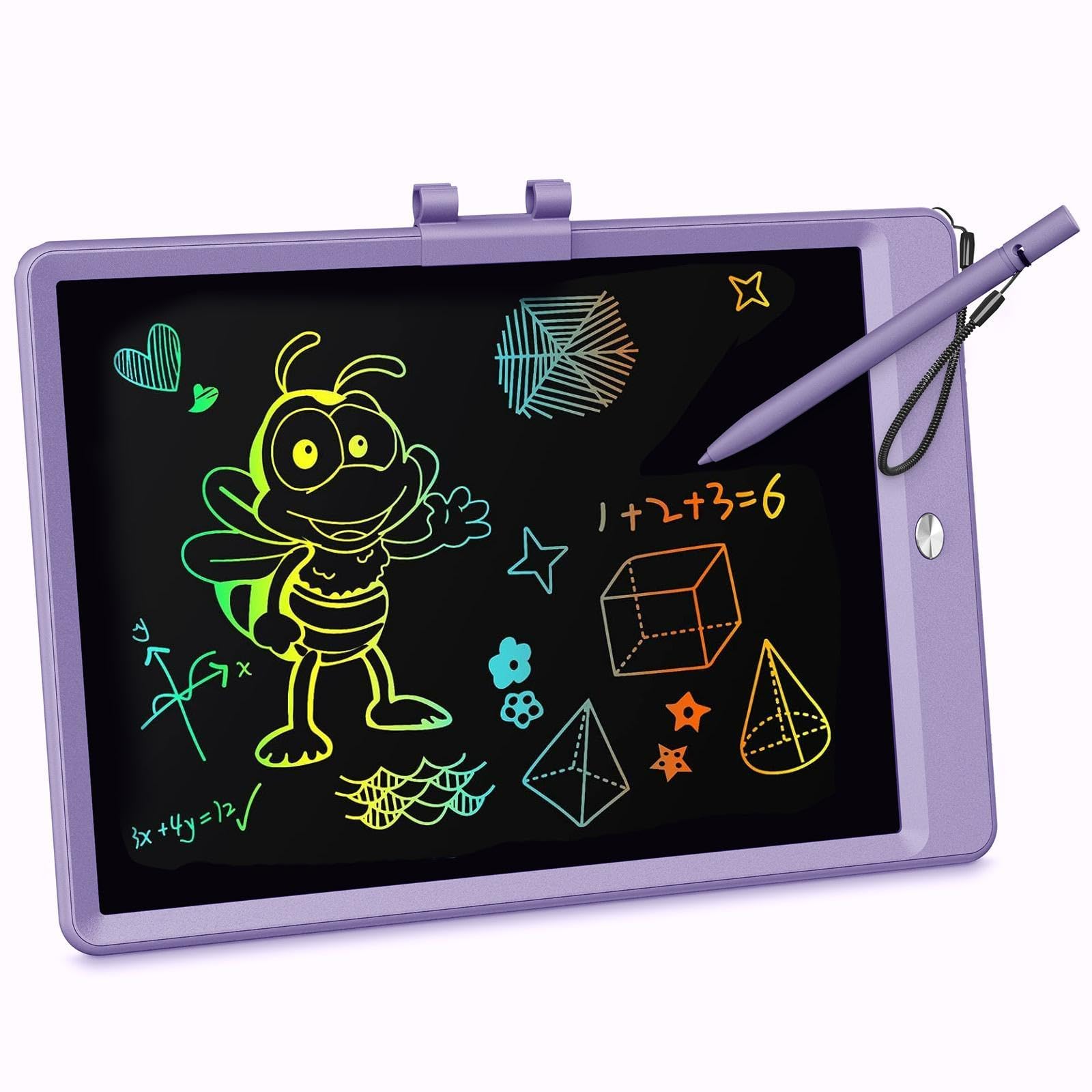 KOKODI LCD Writing Tablet, 10 Inch Colorful Toddler Doodle Board Drawing Tablet, Erasable Reusable Electronic Drawing Pads, Educational and Learning Toy for 3-6 Years Old Boy and Girls(Purple)
