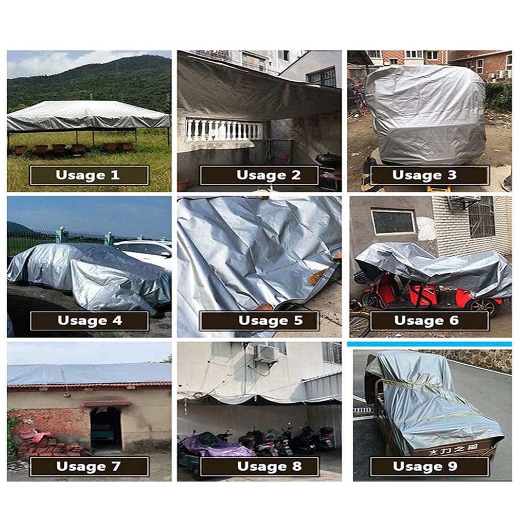 Lona impermeable resistente de 4 x 9 m, con ojales reforzados, lona de polietileno de 180 g/m², cubierta duradera para exteriores, camping, jardinería y protección de equipos