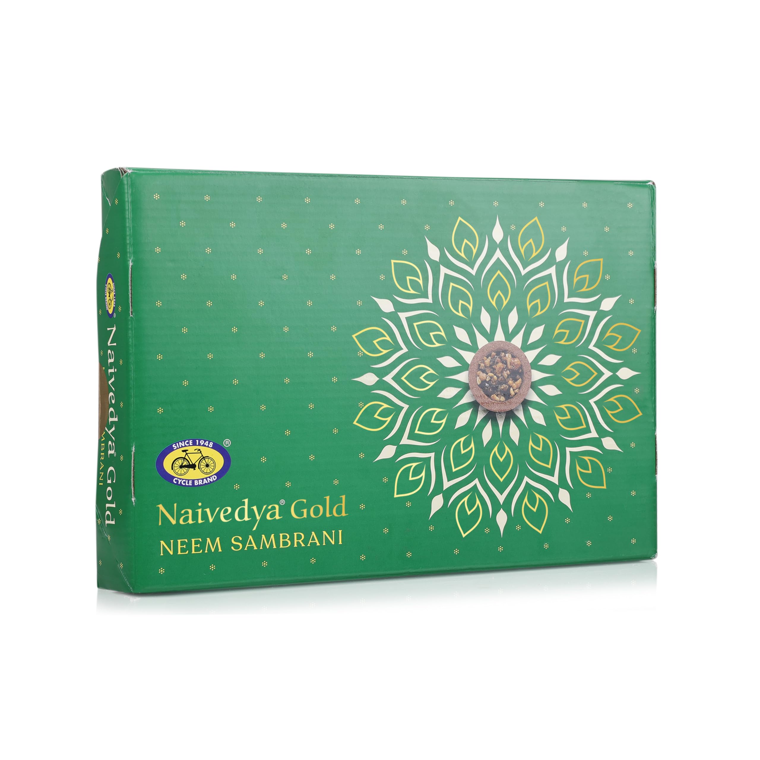 Cycle Pure Naivedya Gold Sambrani Dhoop Cups (Neem), 18 pcs with Holder | Charcoal-Free Havan Cups for Puja, Home & Festivals | Natural Guggal Dhoop for Rituals | Premium Dhoop Cones 2