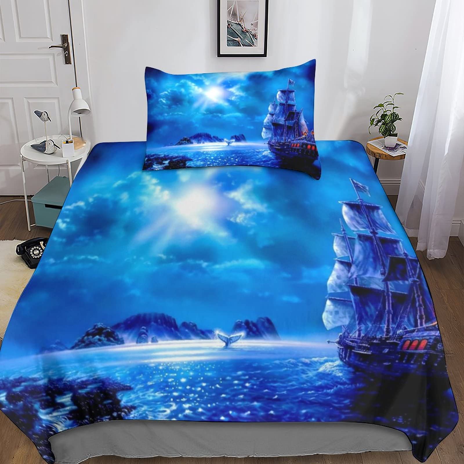Parure de lit voilier et pirate en microfibre pour transformer la chambre des enfants
